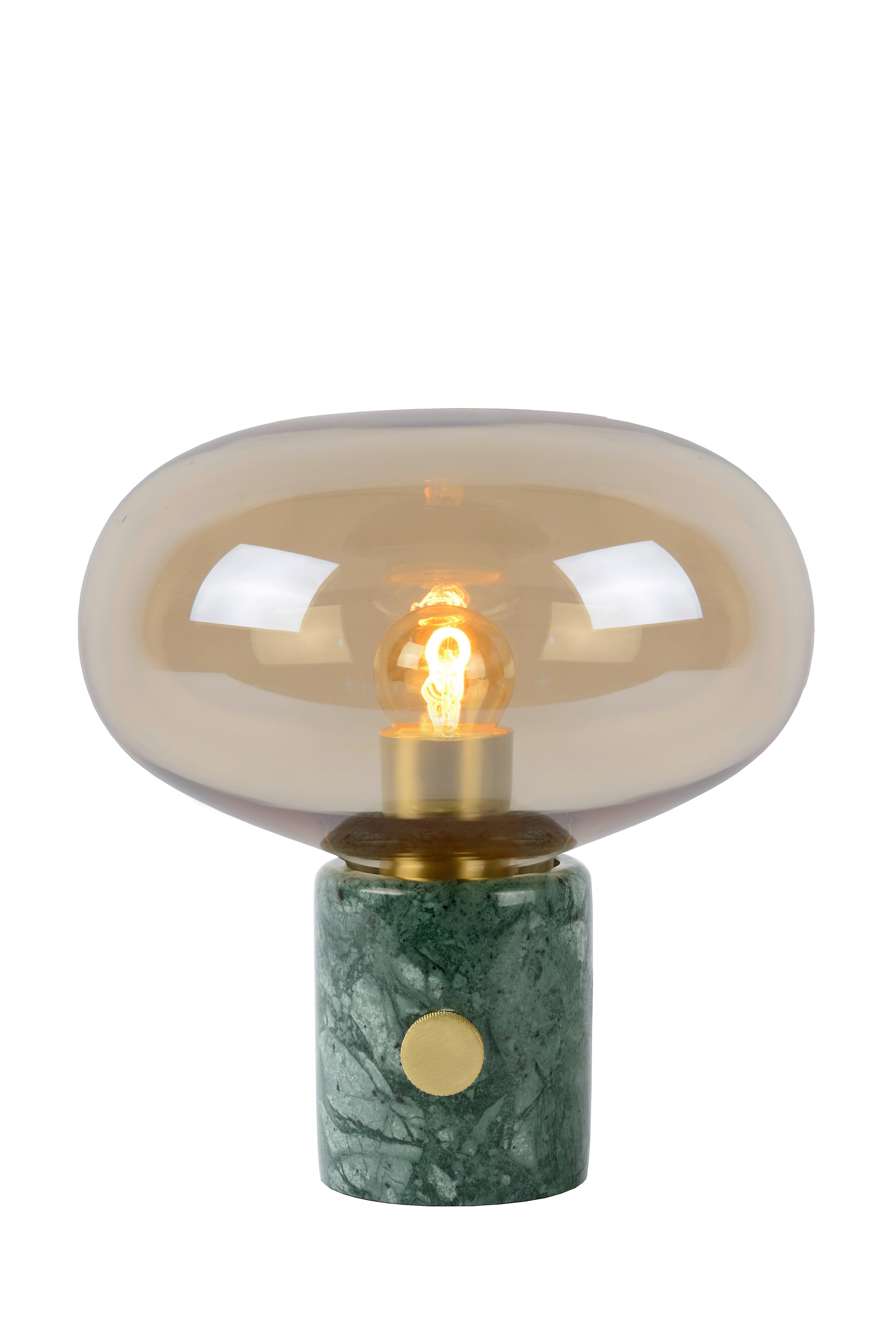 LAMPA STOŁOWA 03520/01/62 CHARLIZE - zielony/kolor bursztynowy, Basics, kamień/szkło (23/24cm) - Lucide
