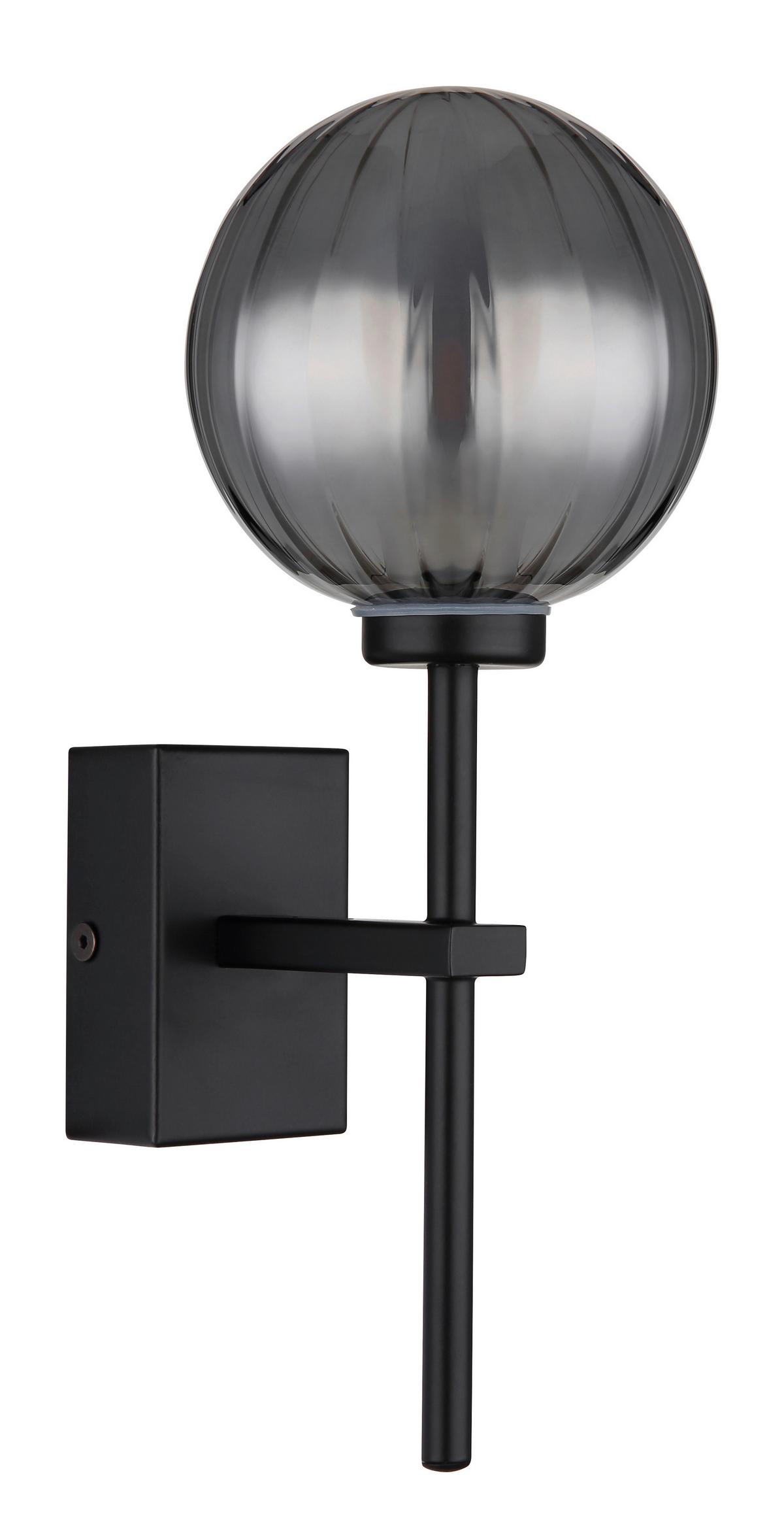 BADEZIMMER-WANDLEUCHTE 41928W - Schwarz, Design, Glas/Metall (26/10/14,1cm) - Globo