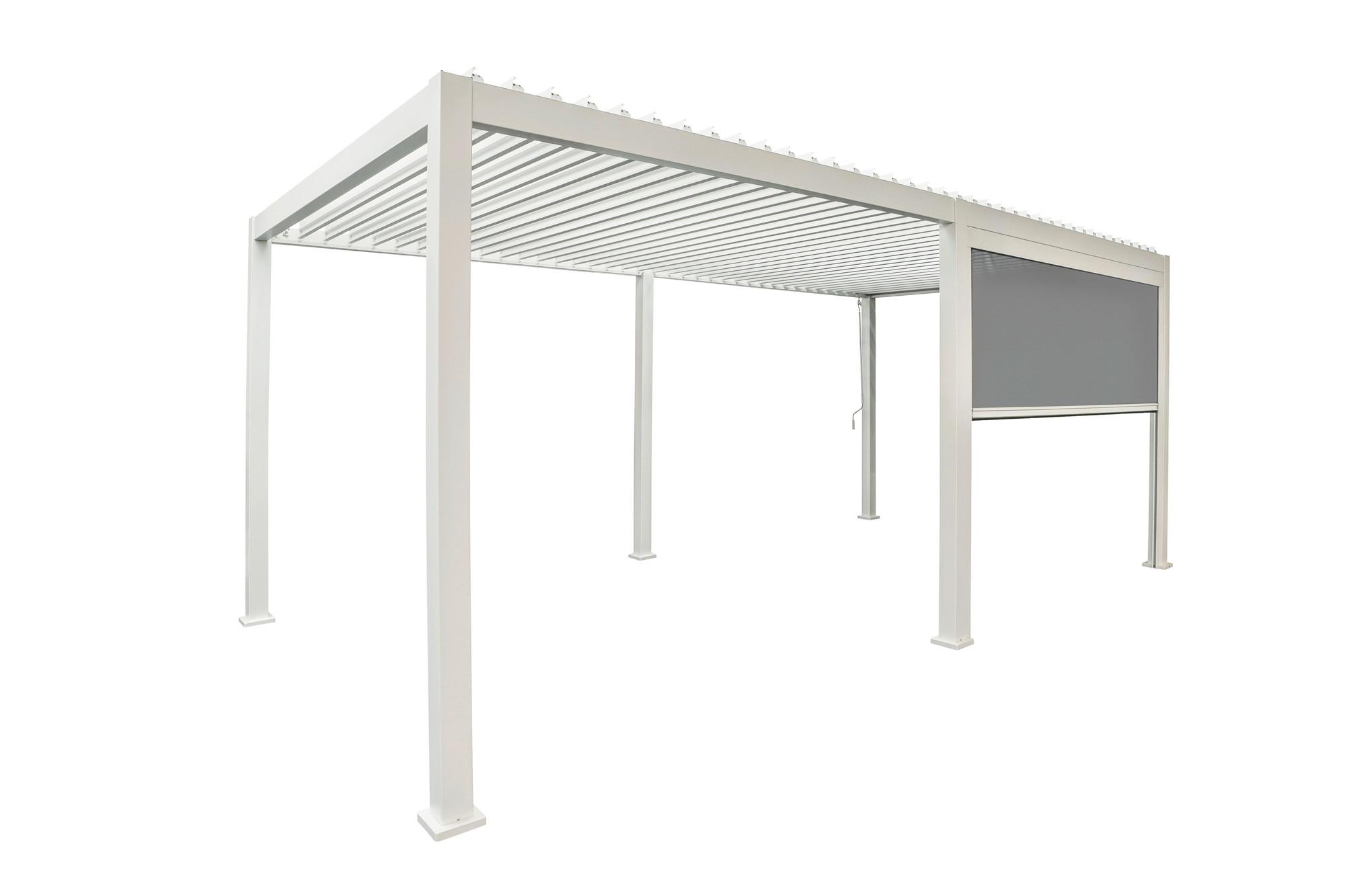 Rolo Za Pergolo Mirador, Bela, 400x250cm - siva/bela, Moderno, kovina/tekstil (400/250/10cm) - Gardenson