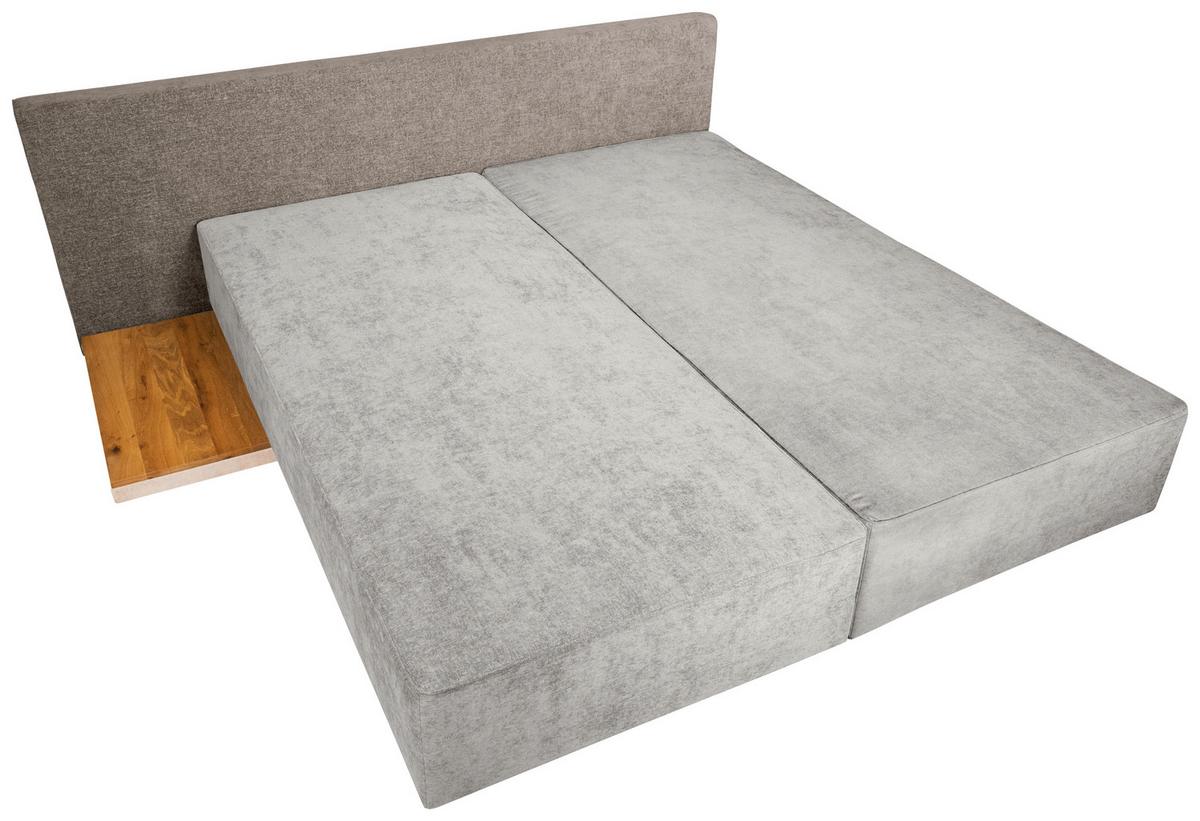 Boxspring Kanapéágy Bloom - krémszínű/barna, Modern, műanyag/faalapú anyag (292/79/215cm)
