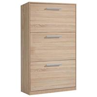 Cipősszekrény Leon 3 - Sonoma tölgy/szürke, Basics, műanyag/faalapú anyag (64/119,7/19cm)