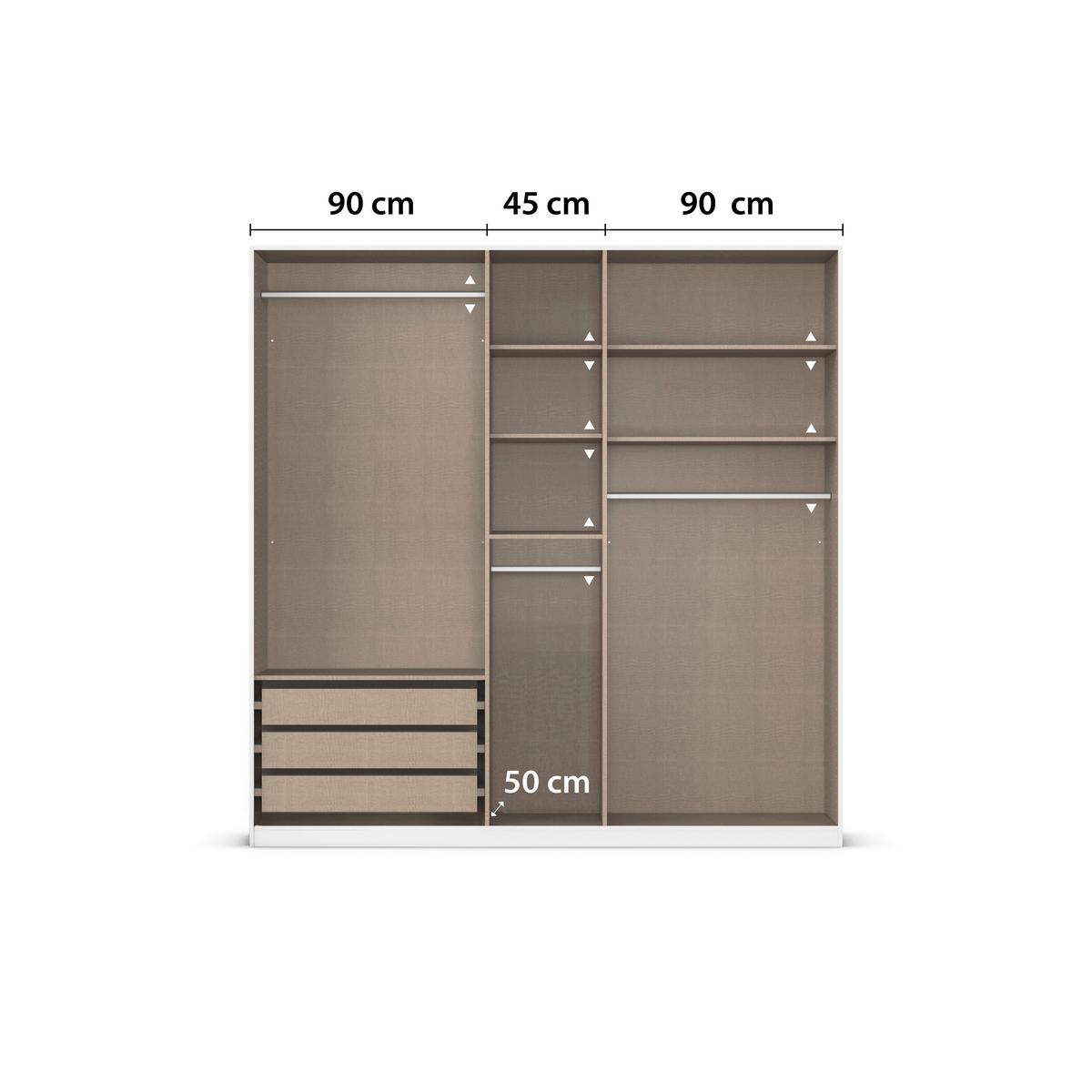 Ormar S Klasičnim Vratima Safari - srebrne boje/hrast Artisan, Konvencionalno, drvni materijal (226/210/54cm) - Modern Living