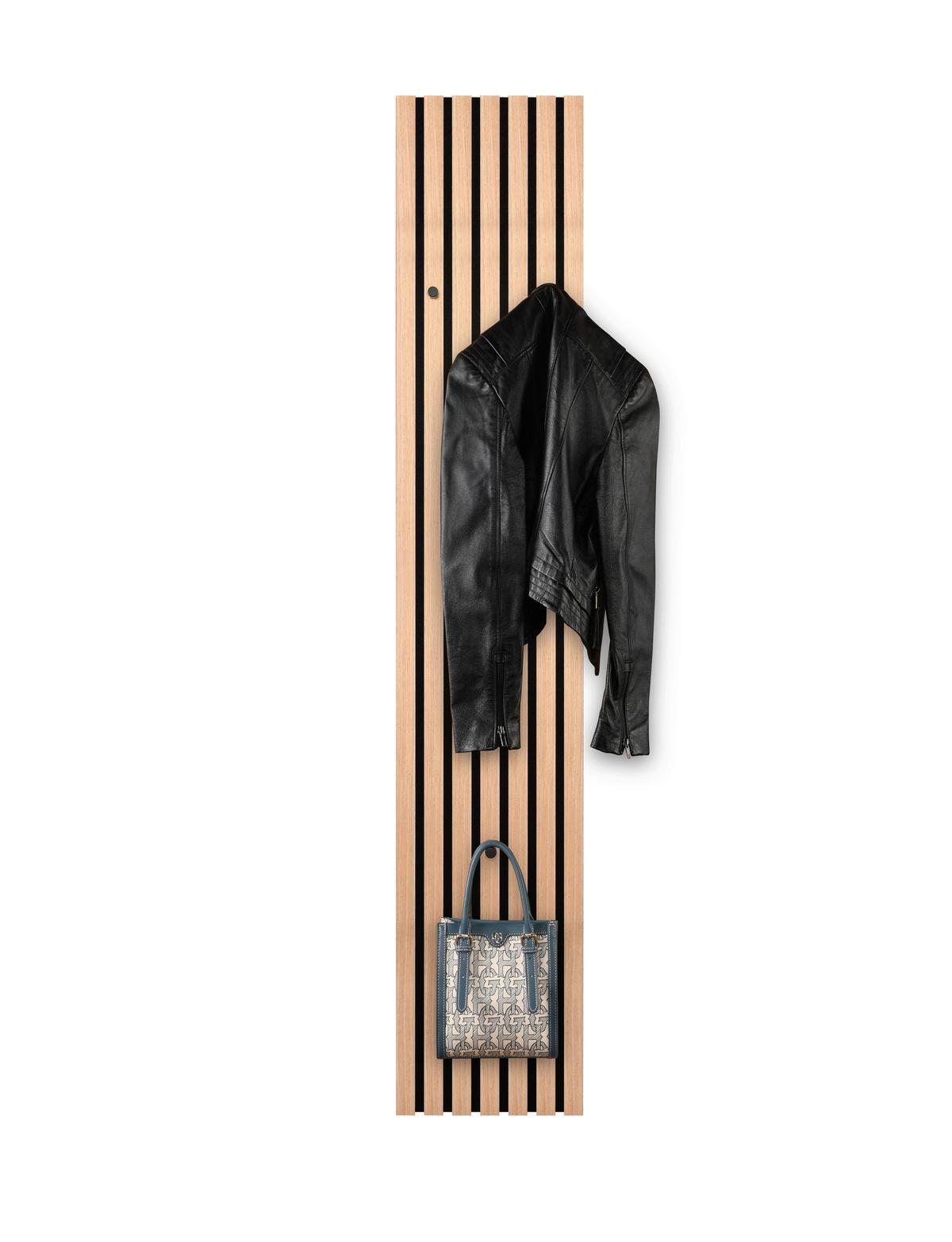 PANEL DO PRZEDPOKOJU GABI - czarny/dąb artisan, Modern, materiał drewnopochodny/tkanina (25/160/7cm) - Xora