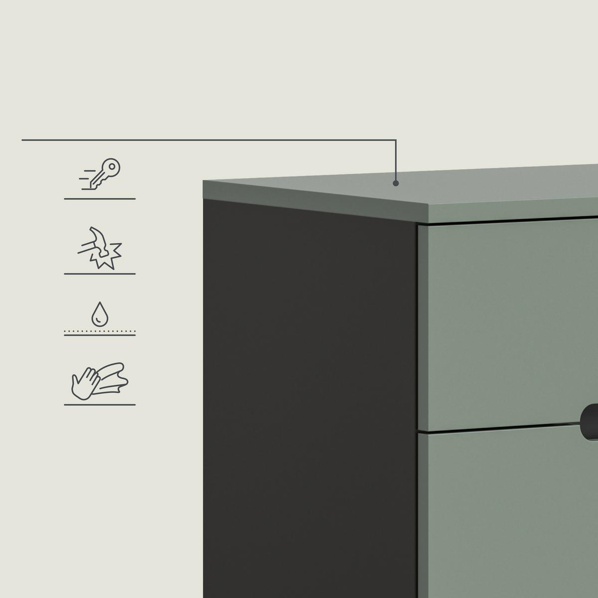 Garderobna Klop Canu, Sivozelena, Z Blazino - siva/črna, Design, umetna masa/leseni material (80/45/37cm) - Livetastic