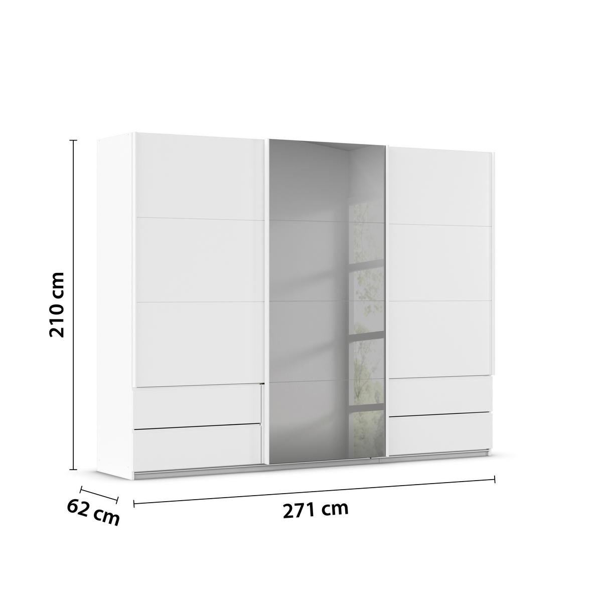 Ormar S Kliznim Vratima Elara - bijela/siva, Konvencionalno, drvni materijal (271/210/62cm) - Premium Living