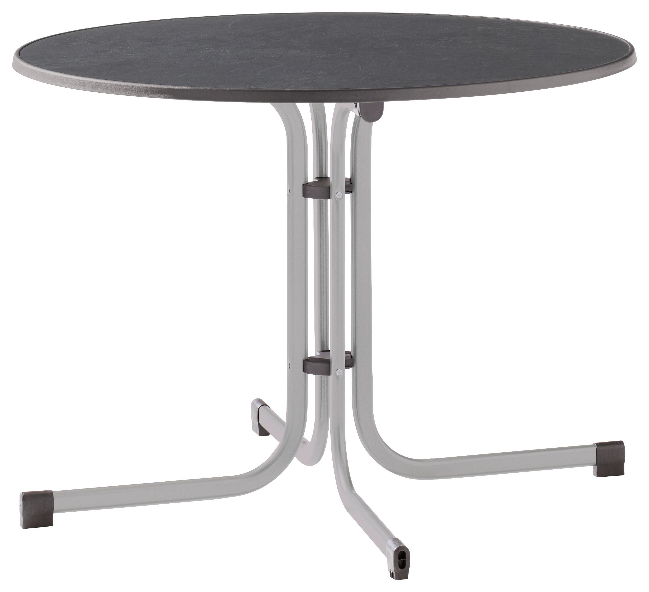 STÓŁ OGRODOWY SKŁADANY BOULEVARD - antracytowy/kolor grafitowy, Basics, tworzywo sztuczne/metal (100/100/72cm) - Sieger