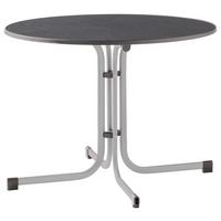 STÓŁ OGRODOWY SKŁADANY BOULEVARD - antracytowy/kolor grafitowy, Basics, tworzywo sztuczne/metal (100/100/72cm) - Sieger