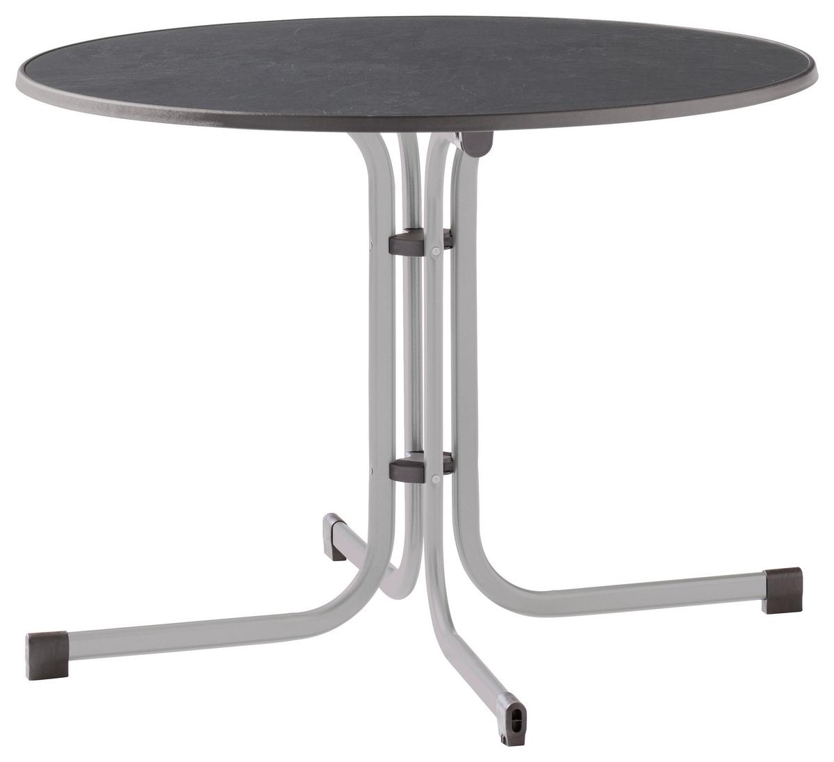 STÓŁ OGRODOWY SKŁADANY BOULEVARD - antracytowy/kolor grafitowy, Basics, tworzywo sztuczne/metal (100/100/72cm) - Sieger