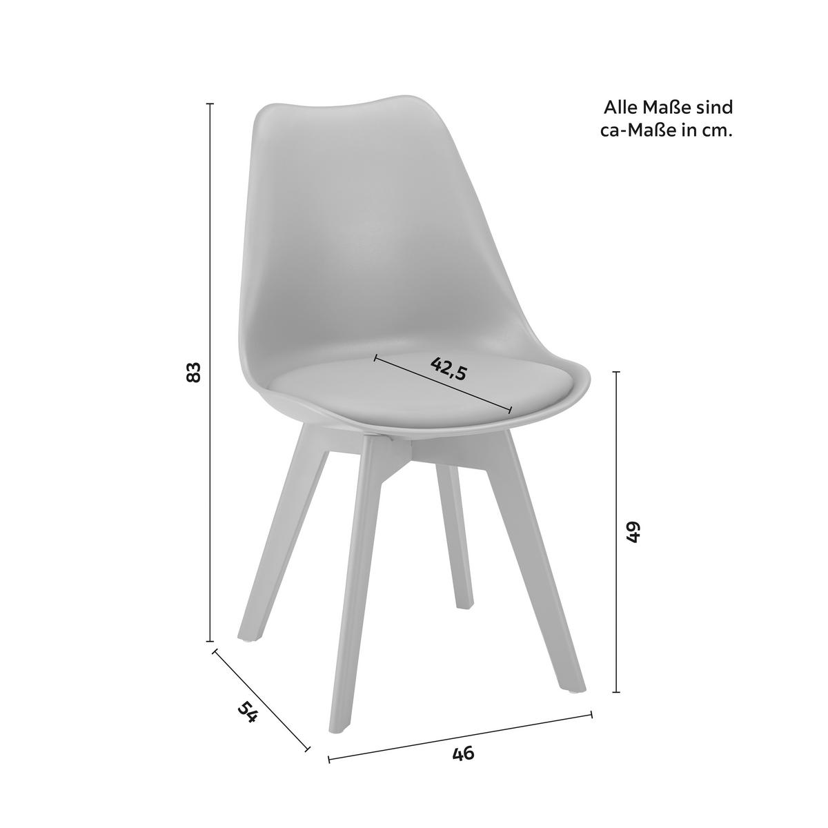 KRZESŁO VEGA - szary, Modern, tworzywo sztuczne (46/83/54cm) - Bessagi Home