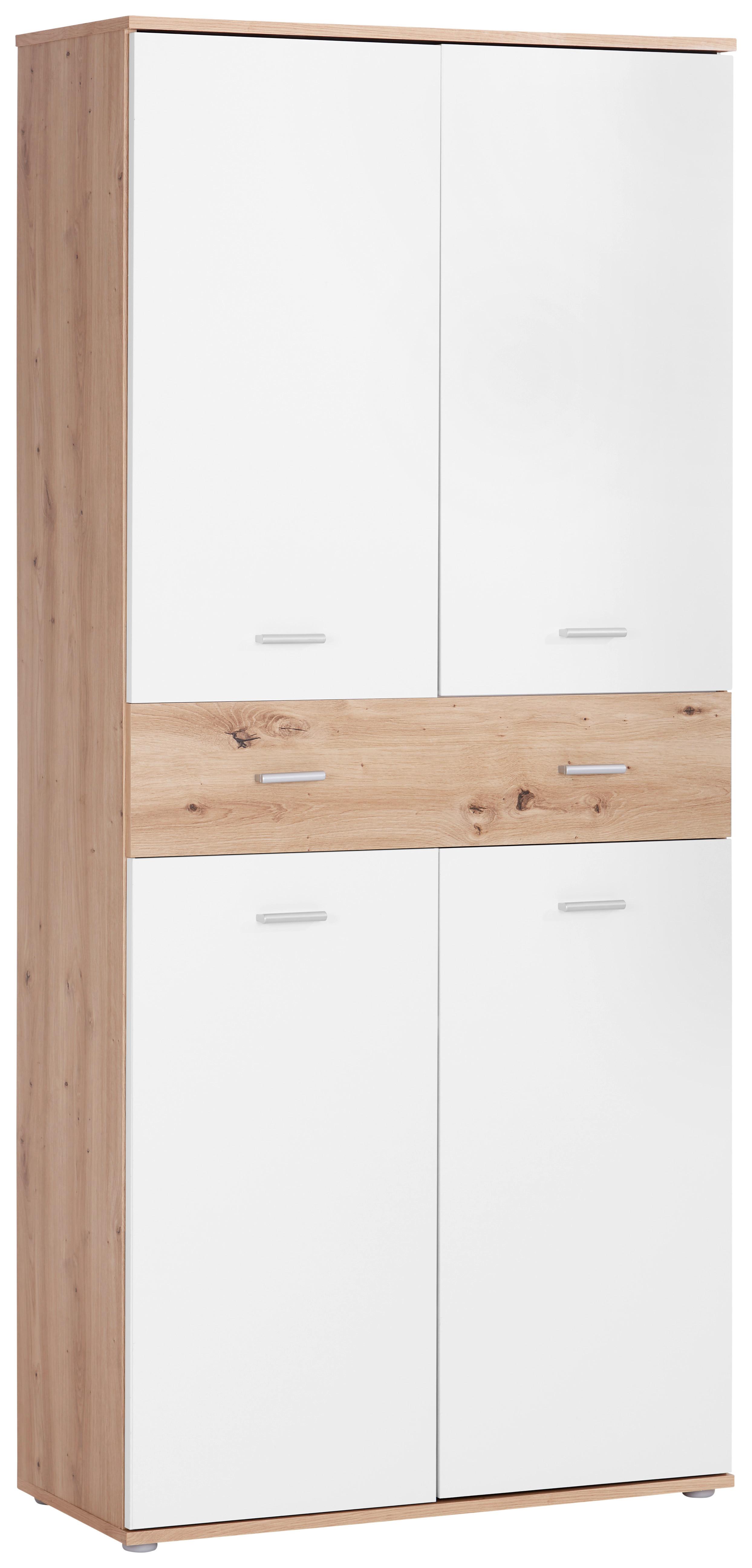 Ormar Za Cipele Köln - bijela/boje hrasta, Moderno, drvni materijal/plastika (85/190,8/37,7cm) - Modern Living