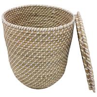 Coș de rufe PHIL - alb/culoare natur, Konventionell, plastic/materiale naturale (40/39cm) - Mömax