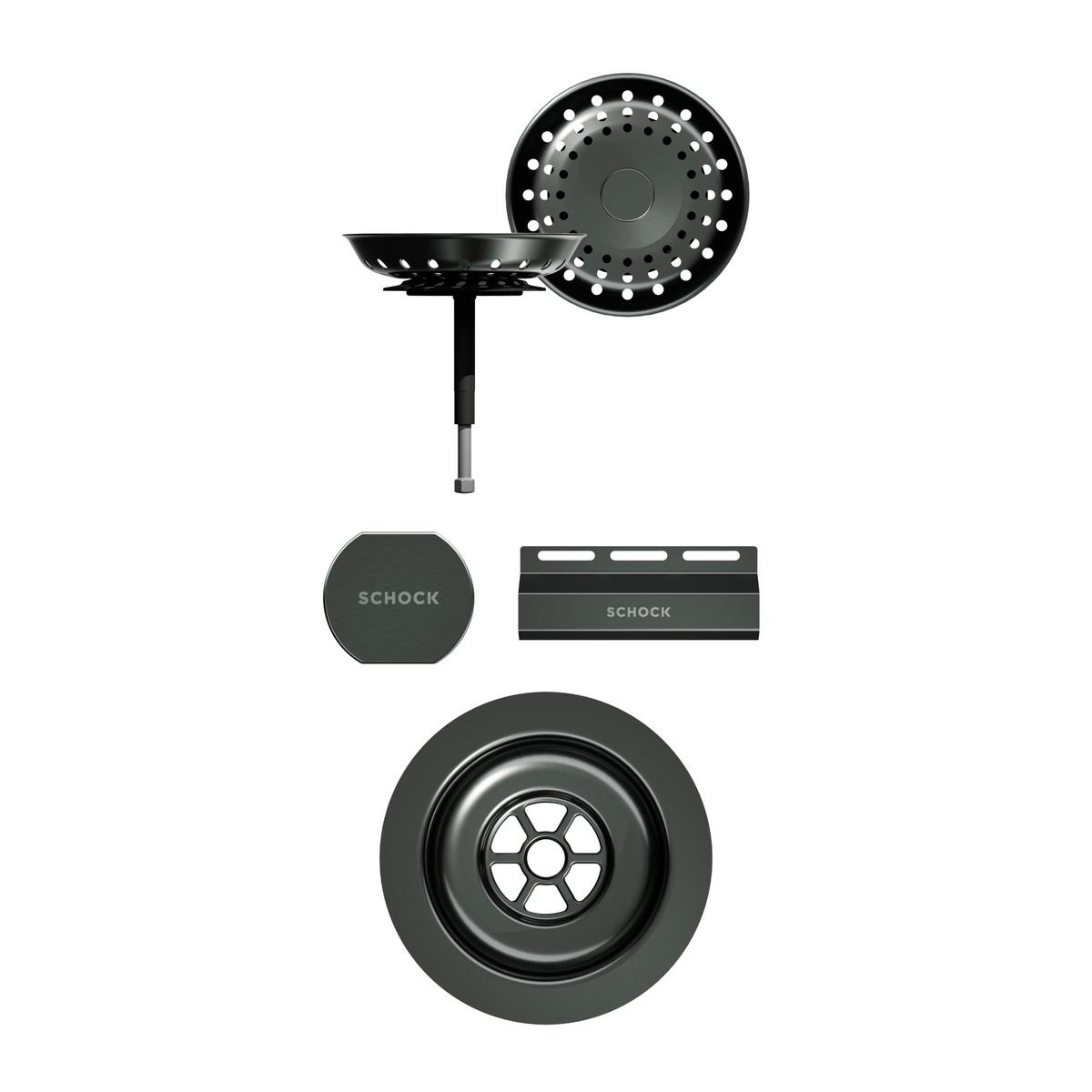 Ventilabdeckung 400069GUB Edelstahlfarben - Edelstahlfarben/Schwarz, Metall - Schock