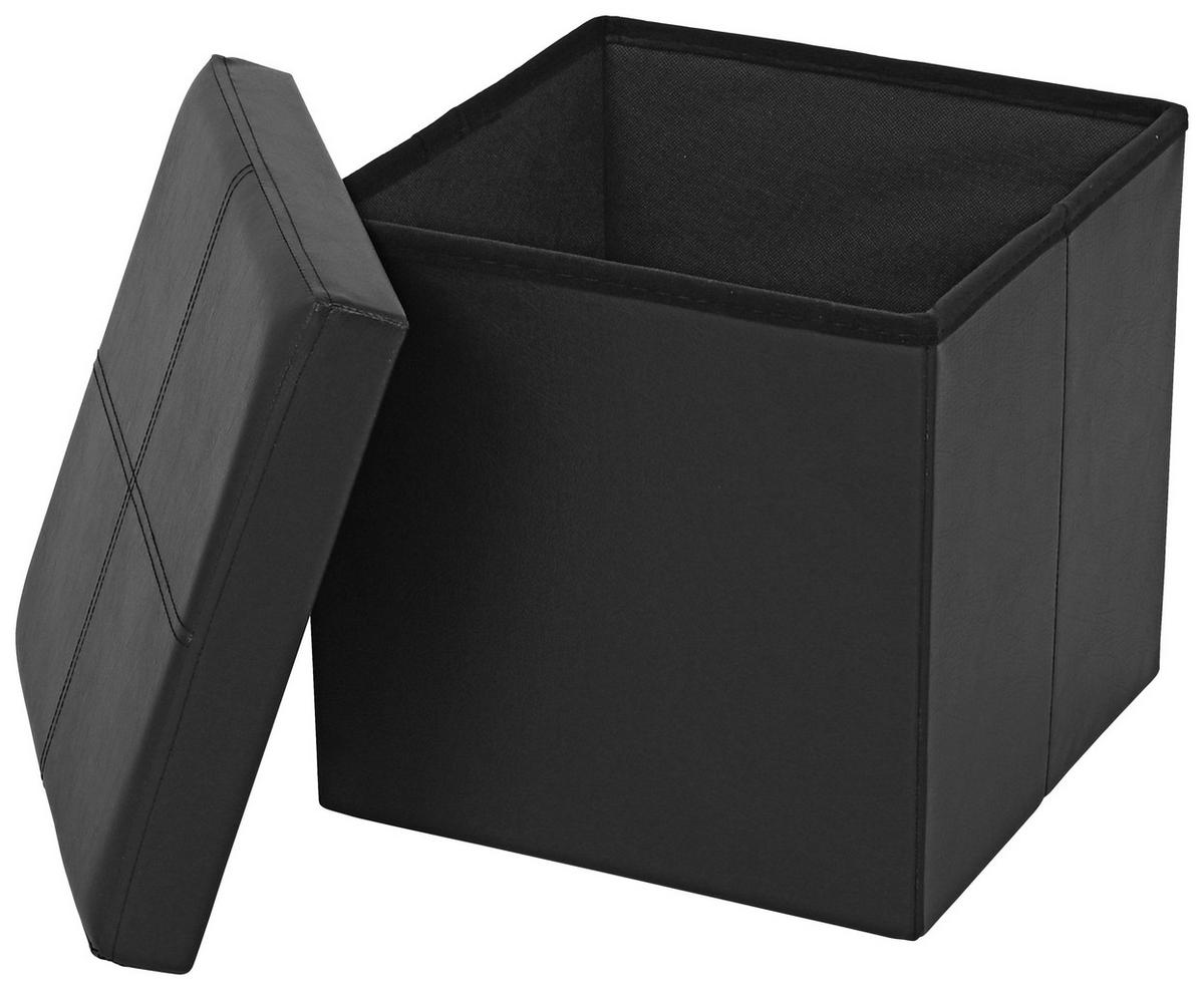 Tabure Oliver 1 - crna, Moderno, drvni materijal/tekstil (38/38/38cm) - Modern Living