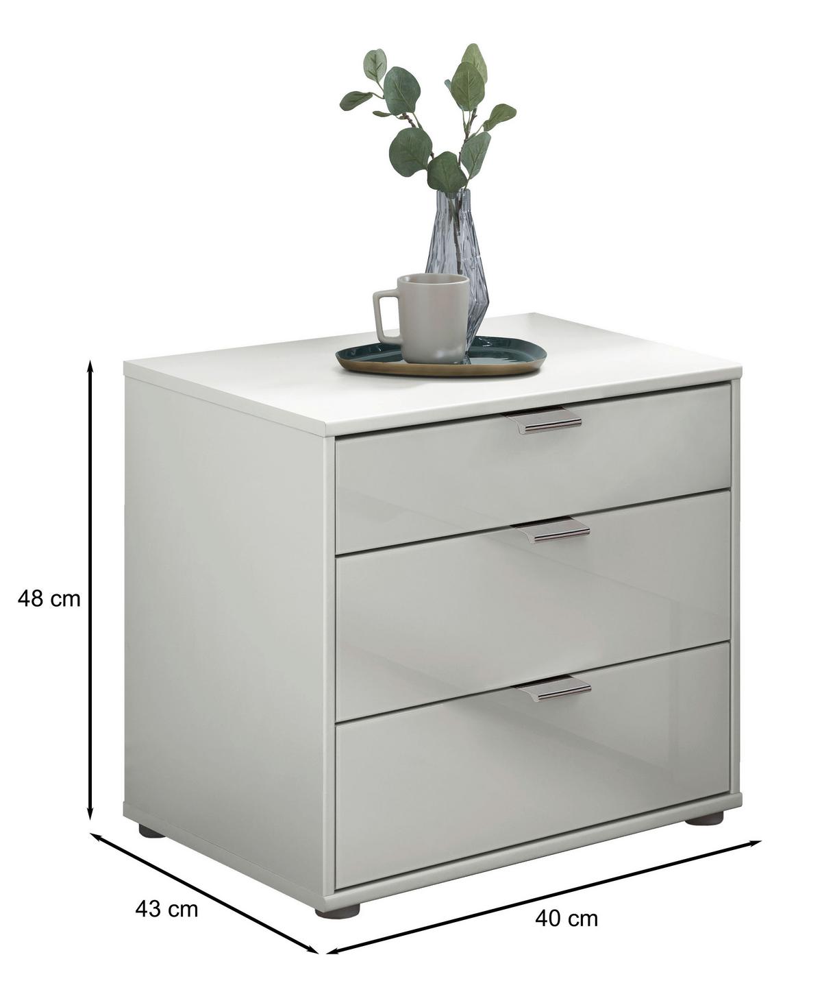SZAFKA NOCNA MILANO 4000 - biały/czarny, Konventionell, materiał drewnopochodny/metal (40/48/43cm) - Dieter Knoll