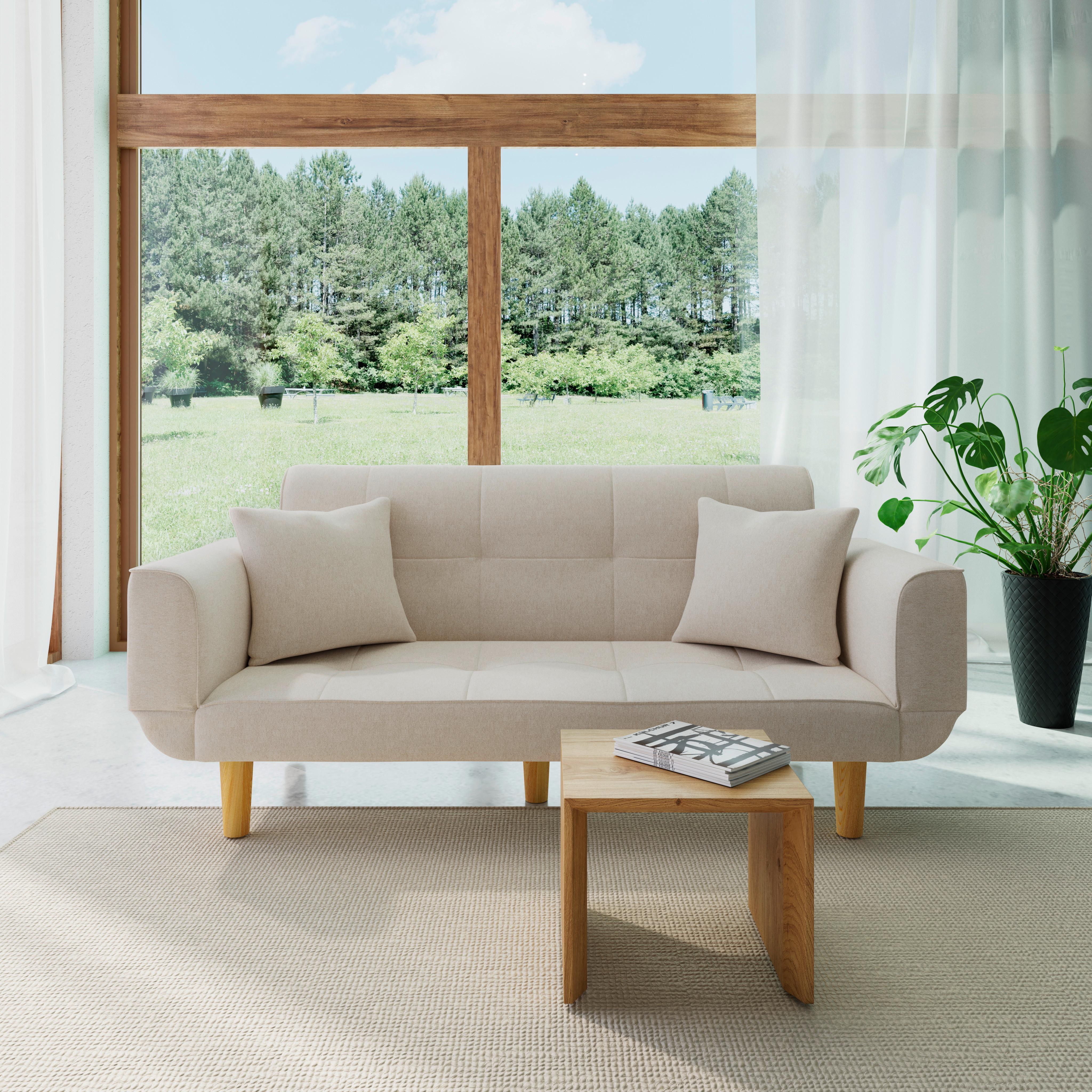 Zofa S Posteljno Funkcijo Miriam, Bež - bež/naravne barve, Moderno, tekstil/les (176/71/85cm) - Bessagi Home