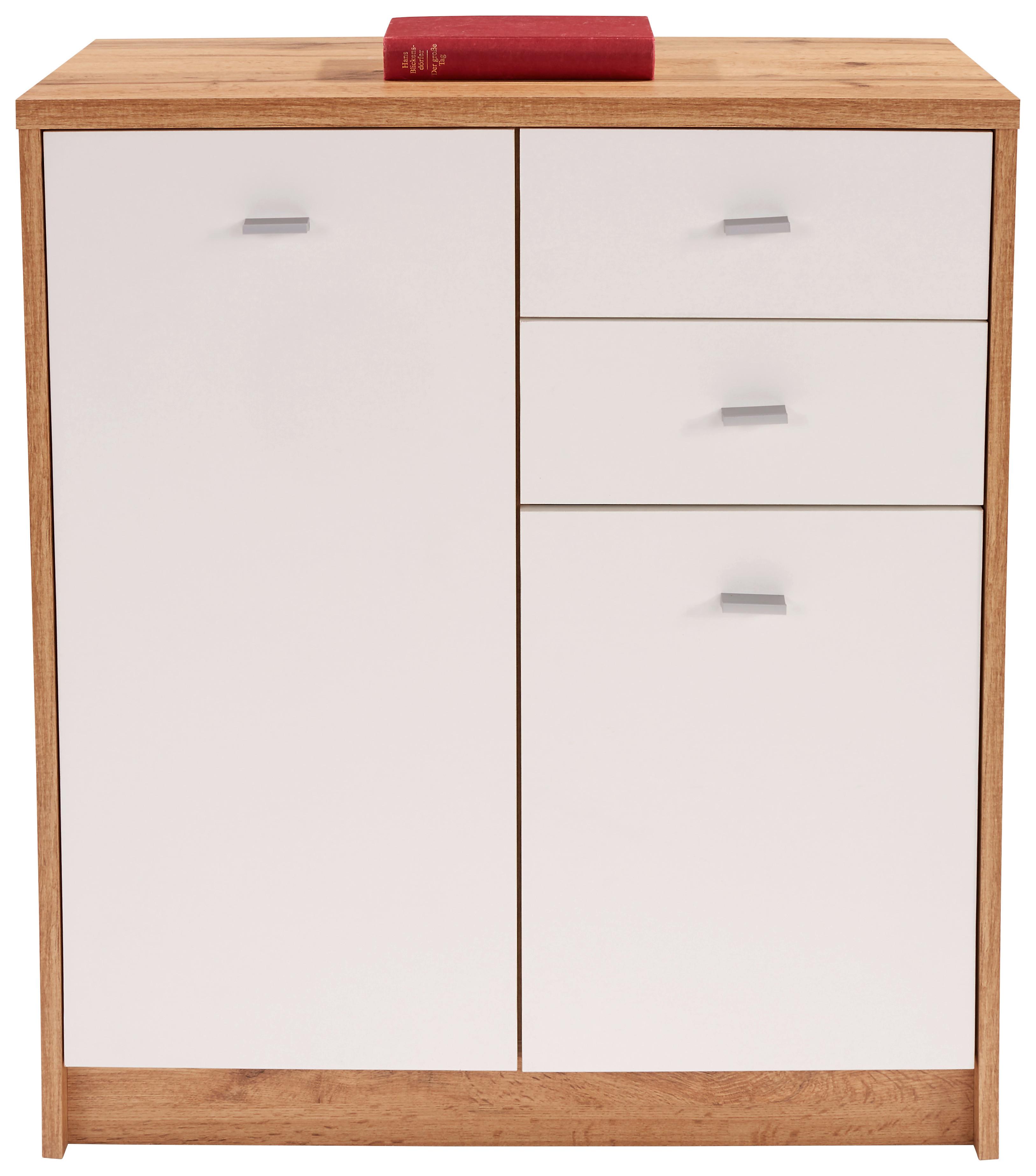 Komoda 4-you New, Bela, Barva Hrasta - barve kroma/črna, Moderno, umetna masa/leseni material (74/85,4/34,6cm) - Mömax