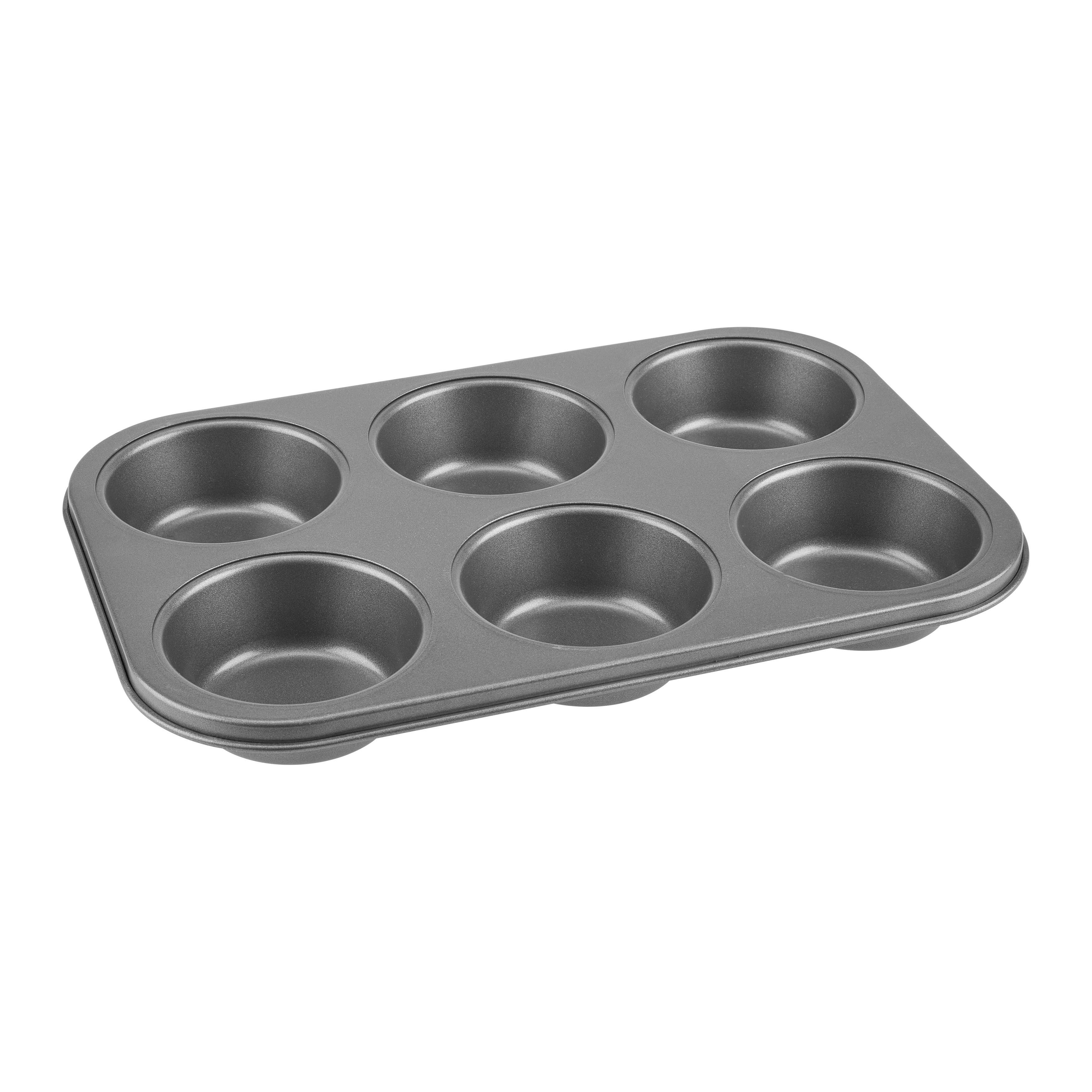 MUFFINSPLÅT BAKERY - 6 - grå, Klassisk, metall (21,7/31,8/3,5cm) - Mömax