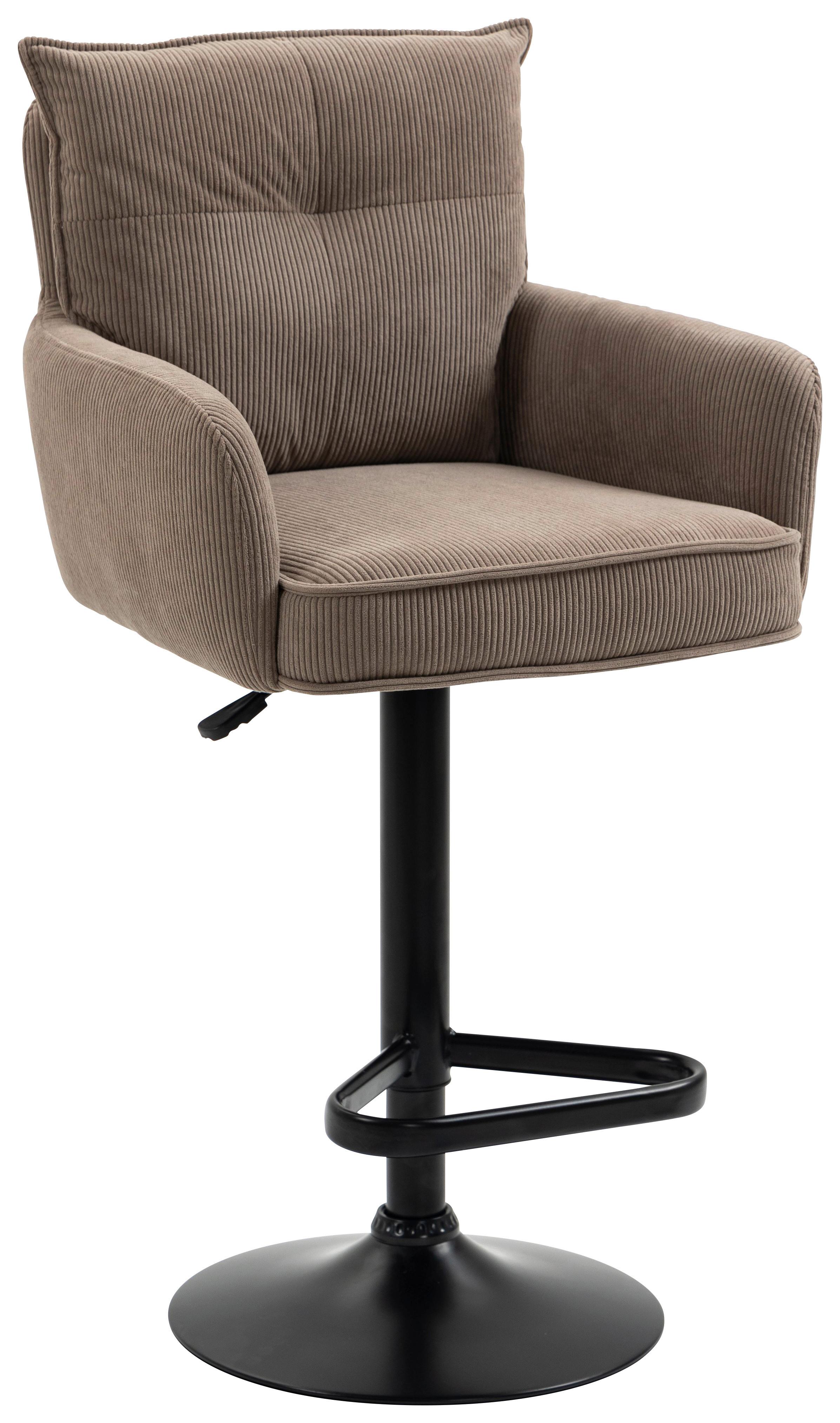 STOŁEK BAROWY POINT - czarny/brązowy, Design, metal/tkanina (54/98-120/58cm) - Novel