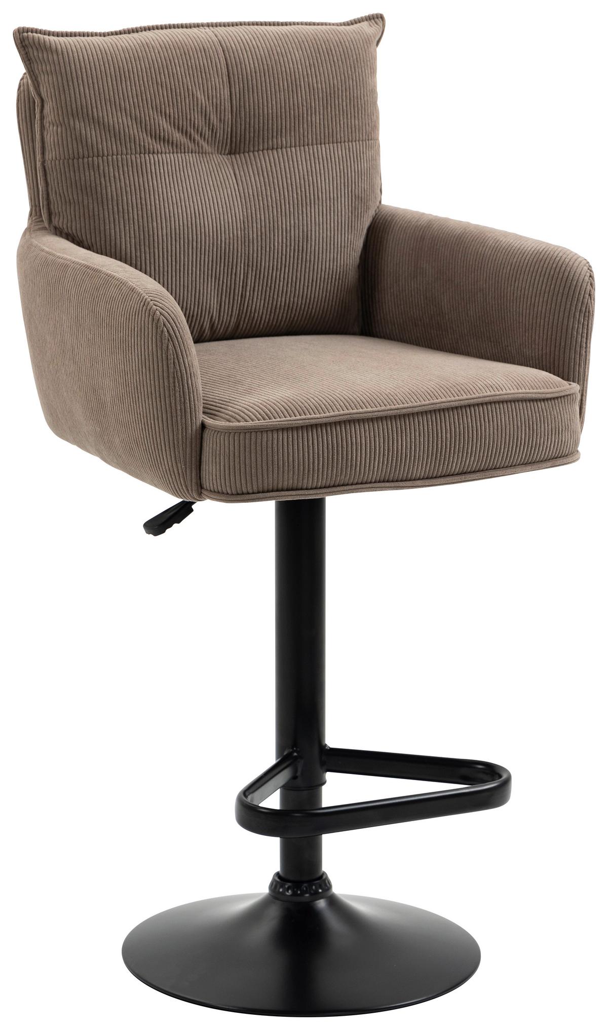 STOŁEK BAROWY POINT - czarny/brązowy, Design, metal/tkanina (54/98-120/58cm) - Novel