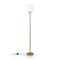 Steheleuchte Ring Weiß/Messingfarben max.60 Watt - Messingfarben/Weiß, Trend, Glas/Metall (25/155cm) - MAYTONI