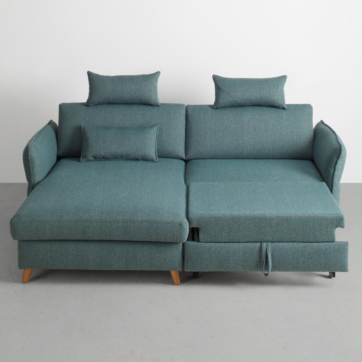 Ecksofa Leaf Grün - Eiche dunkel/Beige, MODERN, Holz (160/85/238cm) - ecoTree