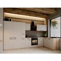 Eckküche Merle m. Geräten ca. 370x172cm Kaschmir - Kaschmir/Eichefarben, Trend, Holzwerkstoff/Metall (370/172cm) - Respekta