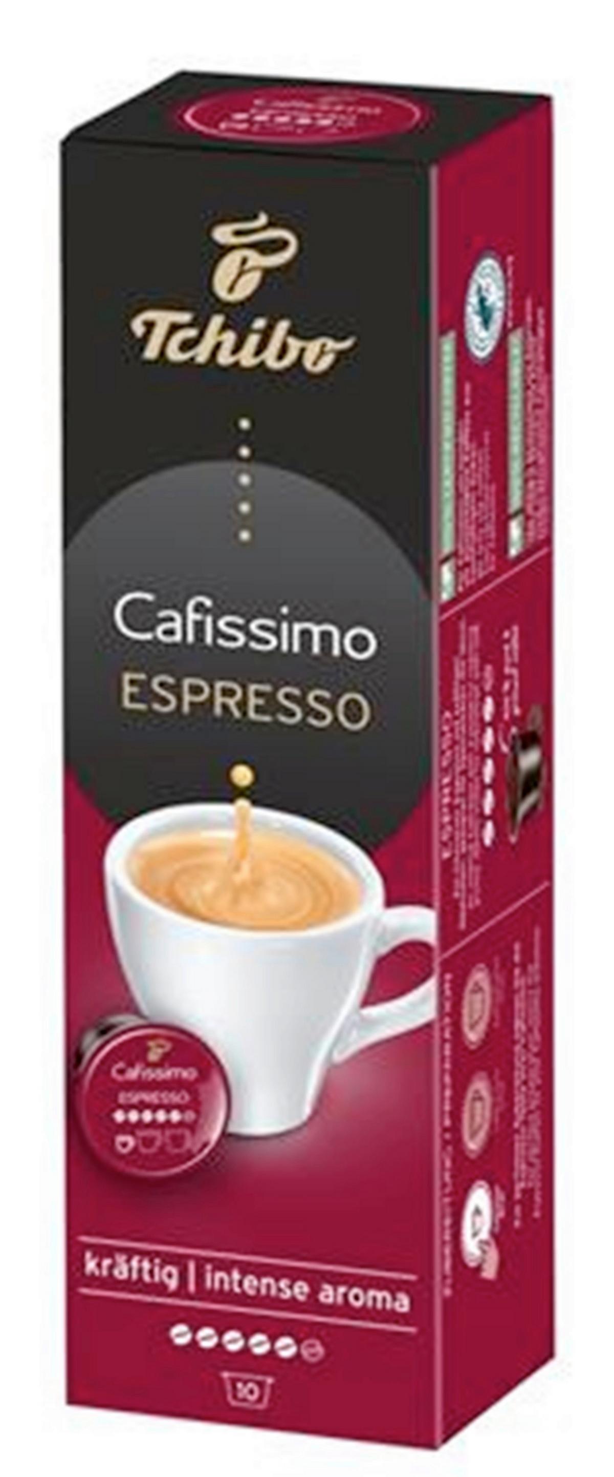 Kávékapszula Tchibo Espresso Intenzív Aroma - sötét rózsaszín, papír (0,075kg)