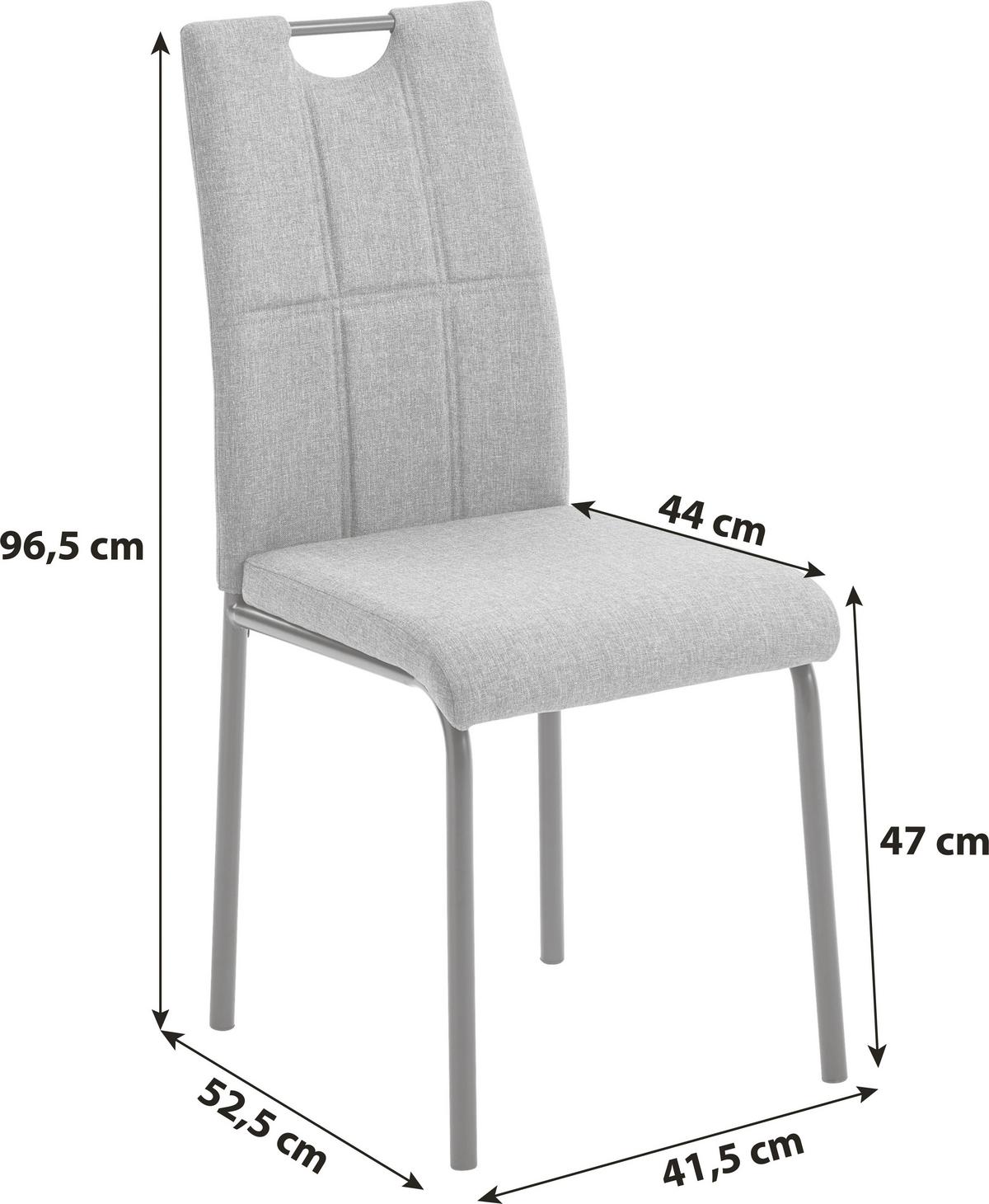KRZESŁO HERMINE - antracytowy/czarny, Konventionell, metal/tkanina (41,5/96,5/52,5cm) - P & B