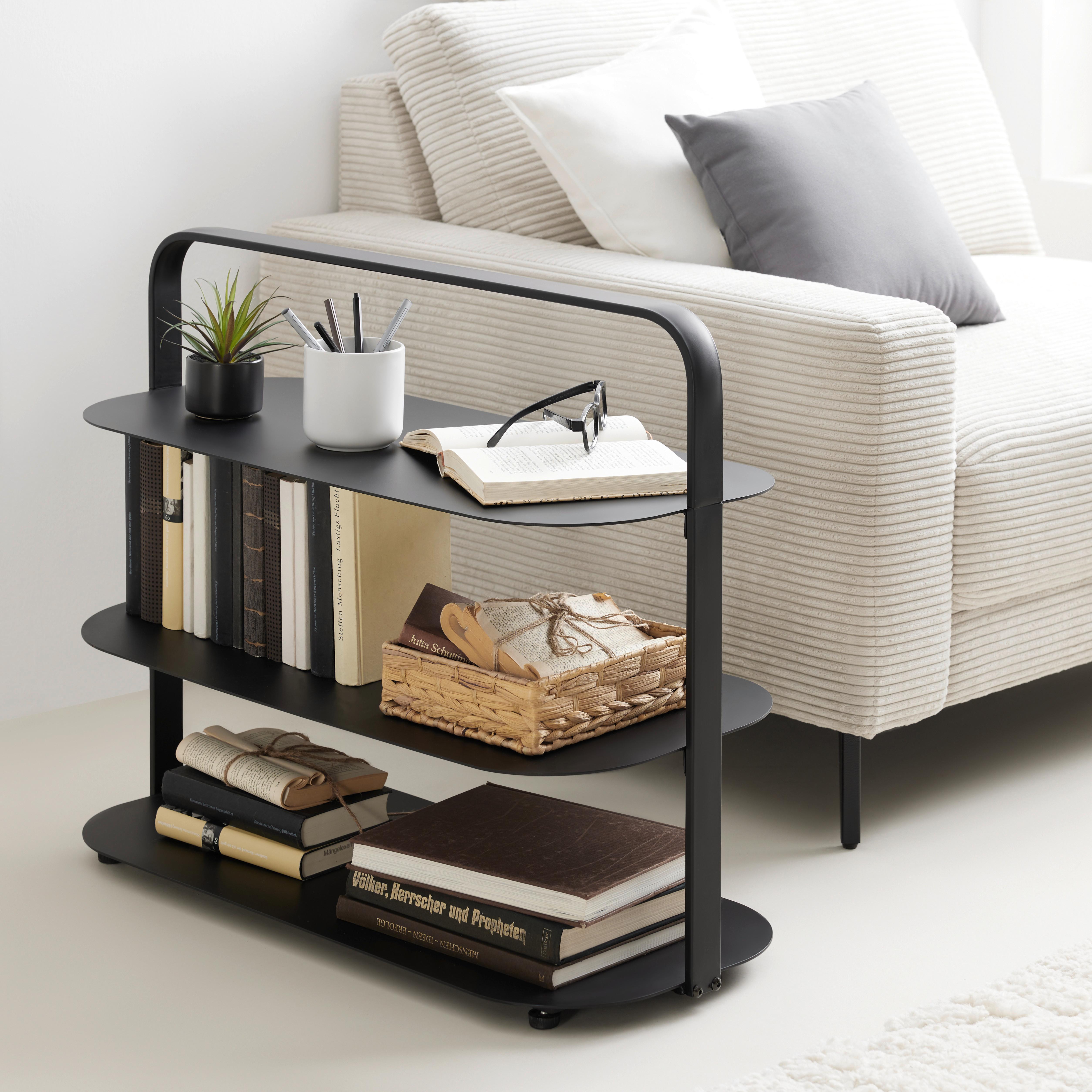 Regal Levit in Schwarz - Schwarz, MODERN, Kunststoff/Metall (80/65/35cm) - Premium Living