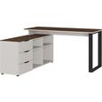 Eckschreibtisch in Nussbaumfarben/Kaschmir - Kaschmir/Nussbaumfarben, KONVENTIONELL, Holzwerkstoff/Metall (145/74/146cm) - Mömax modern living Eckschreibtisch in Nussbaumfarben/Kaschmir - Kaschmir/Nussbaumfarben, KONVENTIONELL, Holzwerkstoff/Metall (145/74/146cm) - Mömax modern living