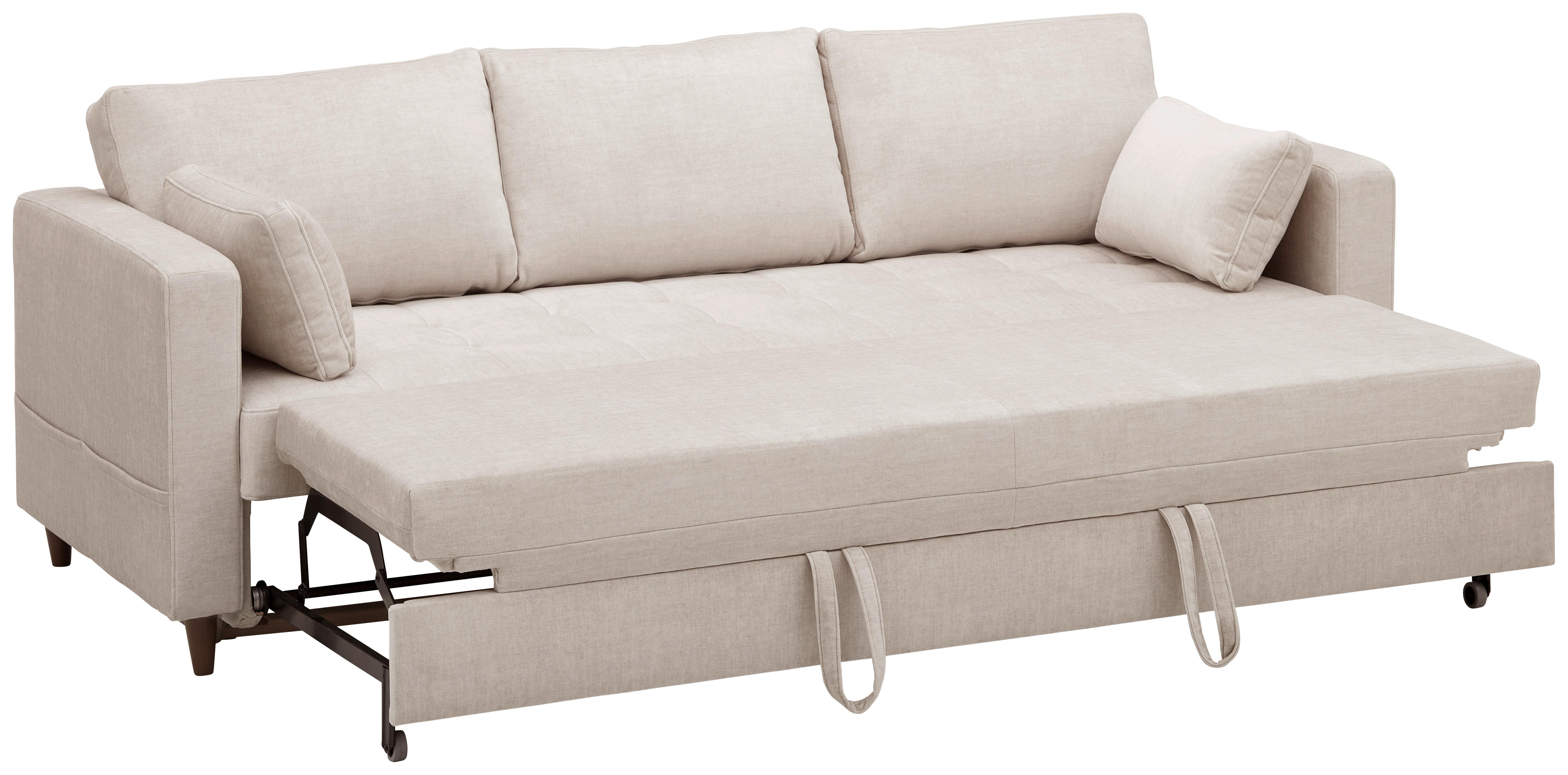 Zofa S Posteljno Funkcijo Anna Vogue, Bež - temno rjava/bež, Basics, tekstil (221/84/89cm) - MID.YOU