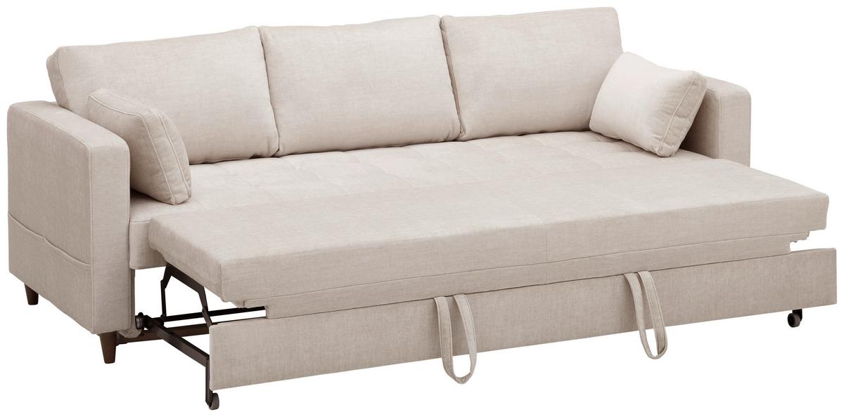 Zofa S Posteljno Funkcijo Anna Vogue, Bež - temno rjava/bež, Basics, tekstil (221/84/89cm) - MID.YOU