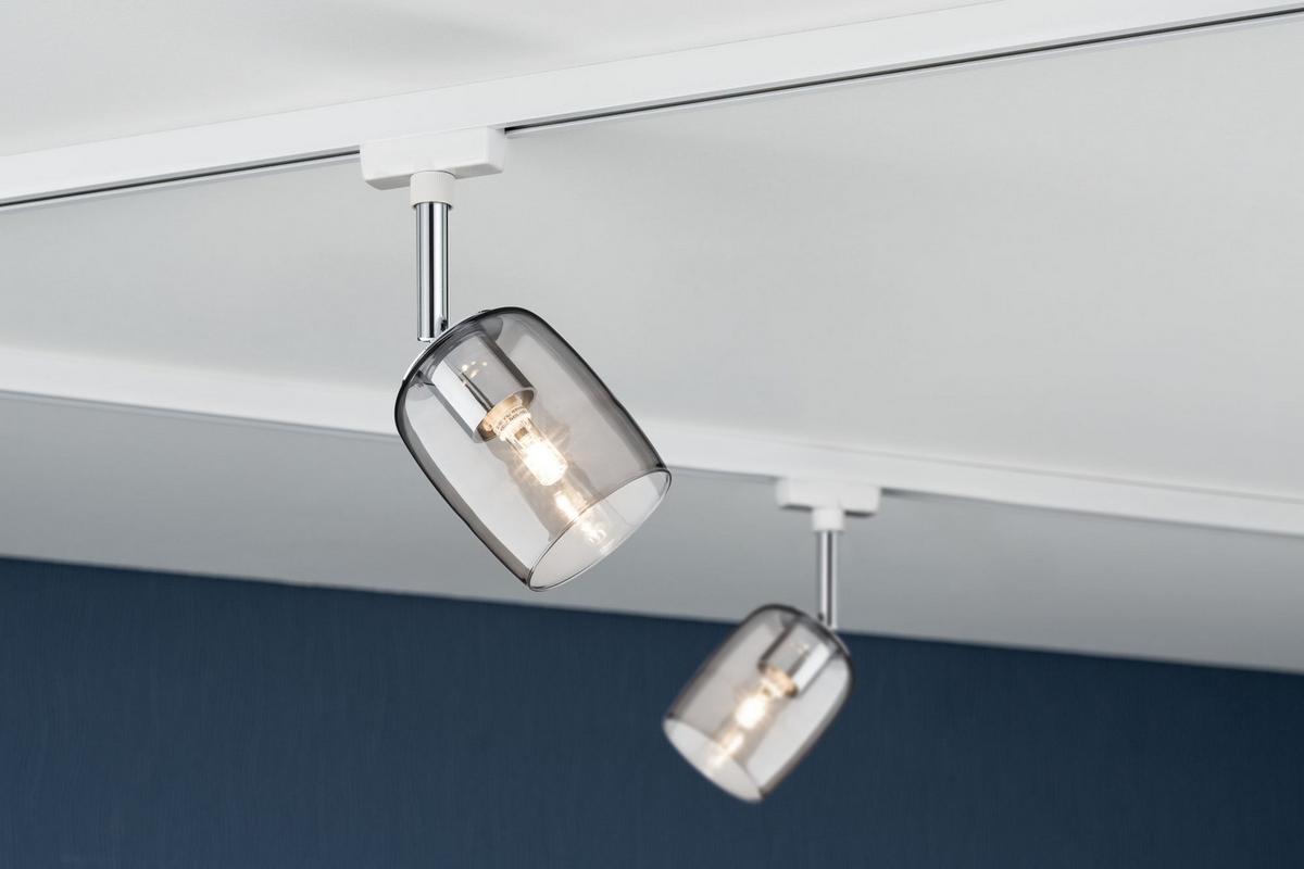 Schienensystem-Strahler Spot Blossom max. 10 Watt - Transparent/Weiß, Design, Glas/Metall (7,4/12,8/11,5cm) - Paulmann