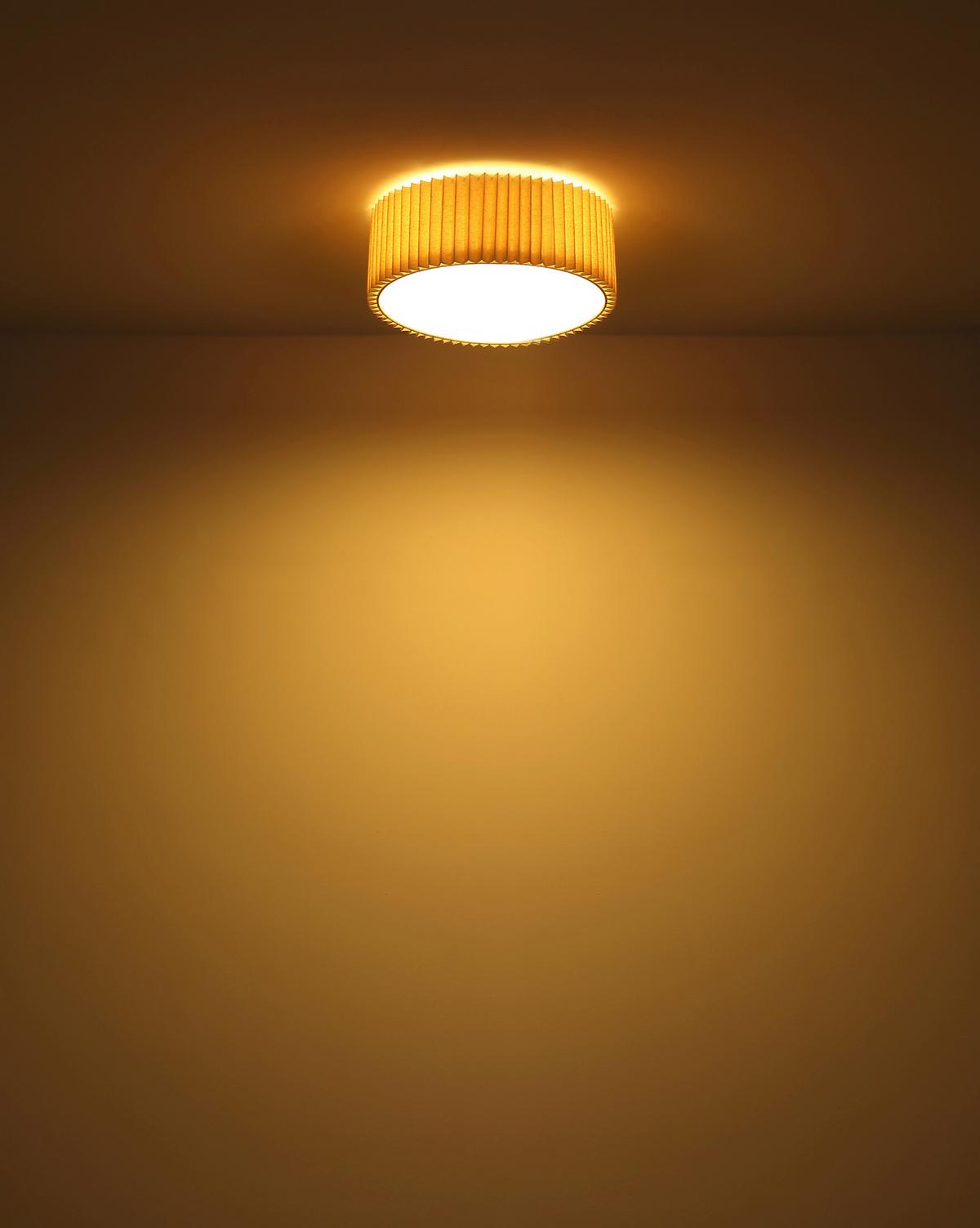 DECKENLEUCHTE 15757D1 PAGE - Weiss/Naturfarben, Basics, Kunststoff/Textil (33/13cm) - Globo