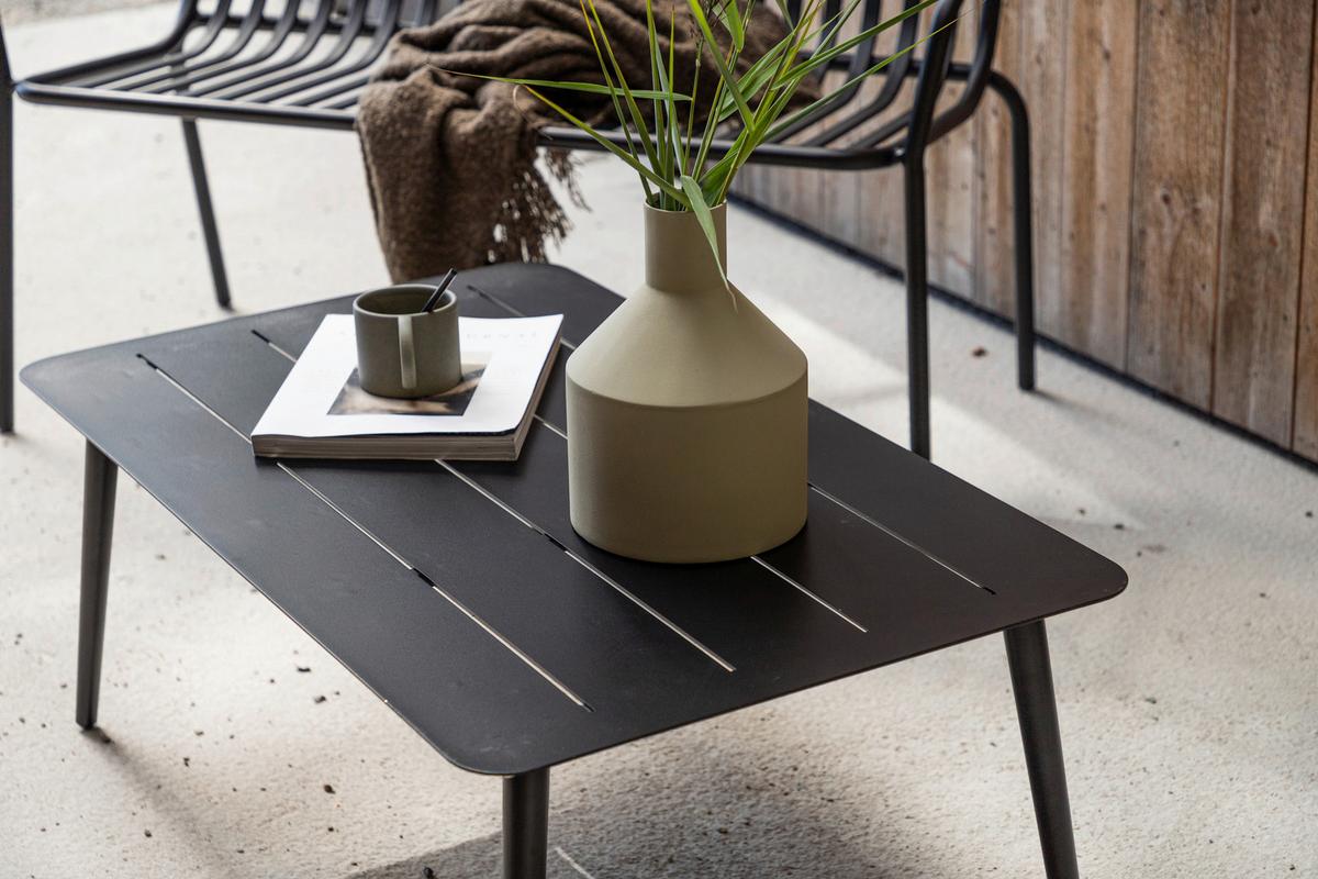 LOUNGETISCH LINA - Schwarz, KONVENTIONELL, Metall (100/60/40cm) - Gardenson