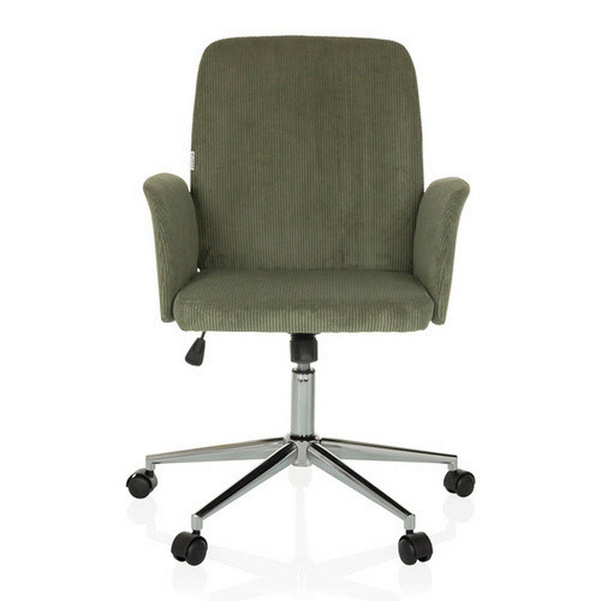 Pisarniški Stol Solao Cord, Temno Zelena - srebrne barve/zelena, Moderno, kovina/umetna masa (70/93 - 103/70cm) - MID.YOU
