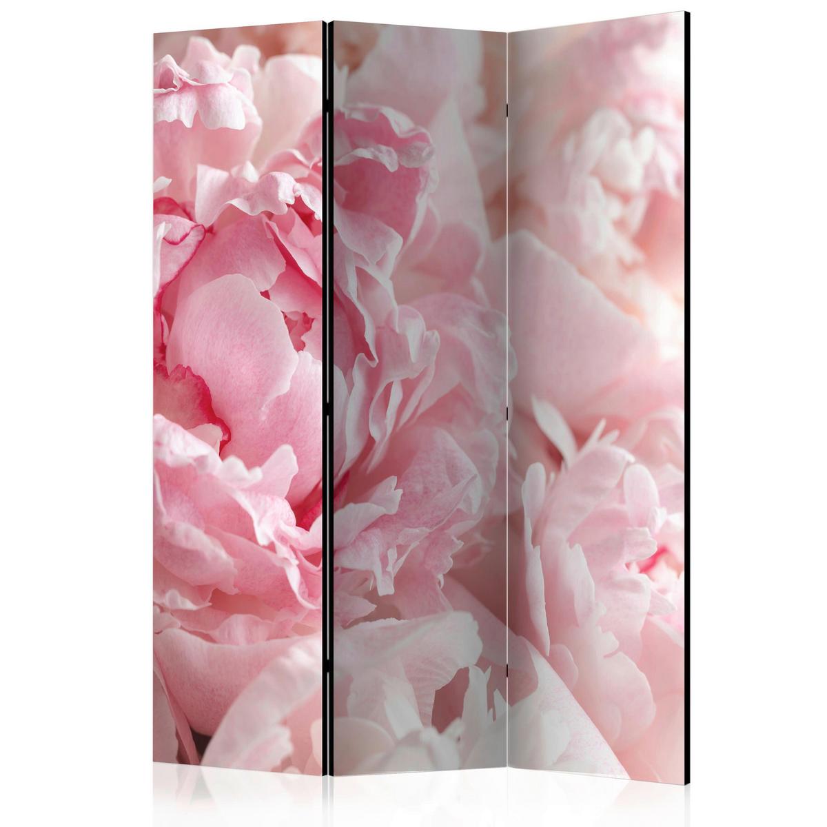 Paravan Sweet Peonies, Dvostranski, 3-Delni - pink/biserna, Basics, tekstil/les (135/172/3cm) - artgeist