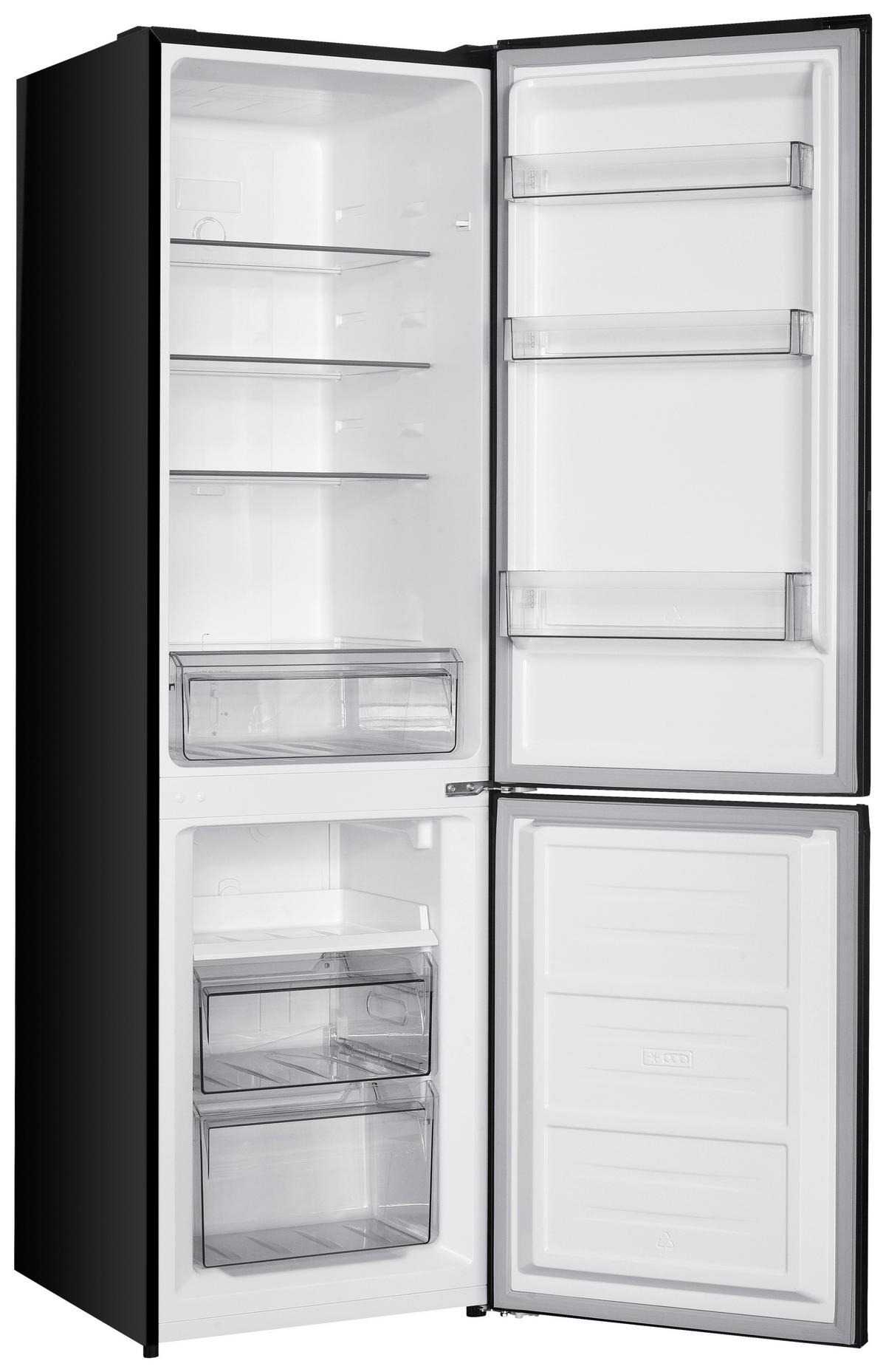Kühl-Gefrier-Kombination SKHBMF55NFSD Schwarz - Schwarz, Basics, Glas/Metall (60/180/54cm) - Mican