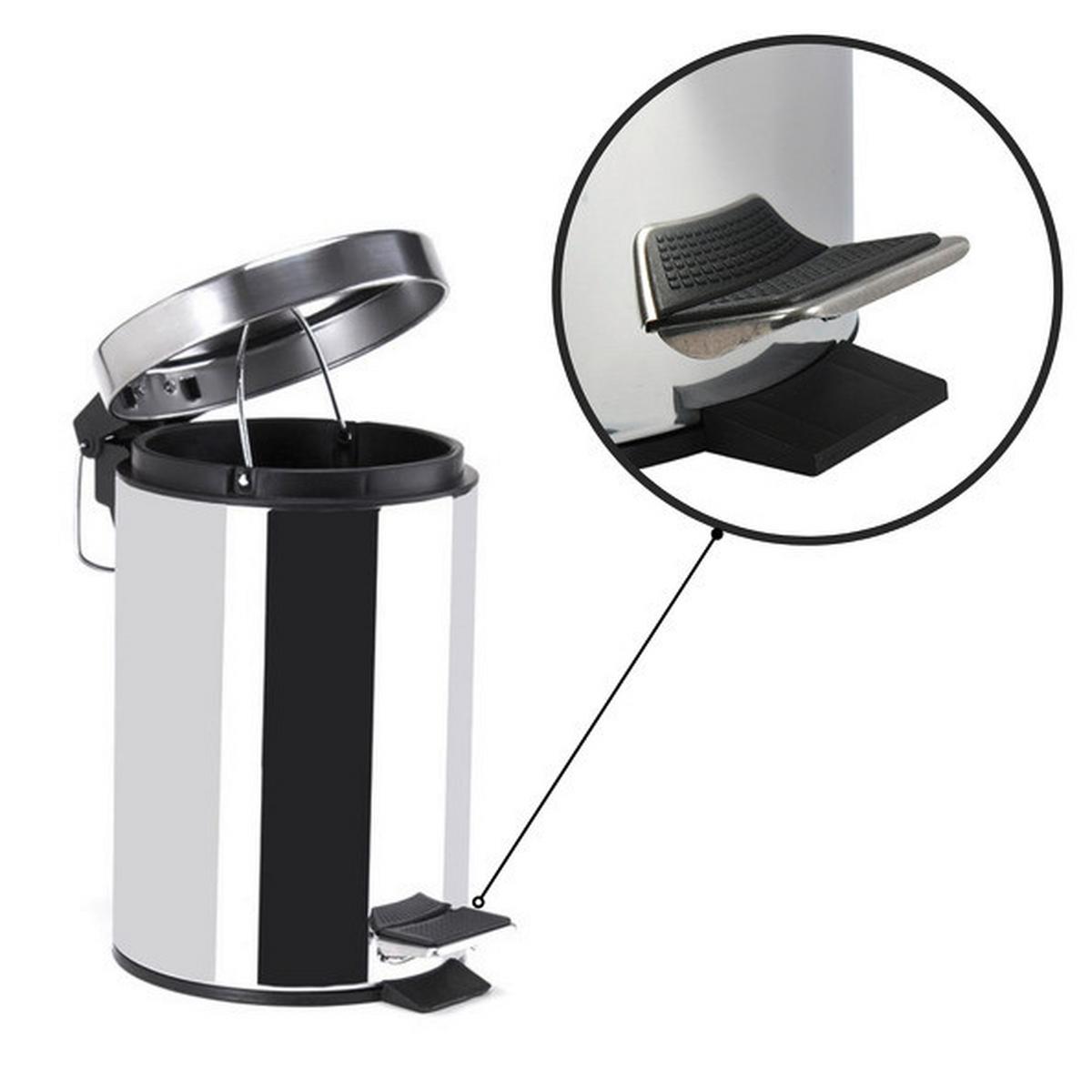 TRETEIMER 100437 - Silberfarben/Schwarz, Basics, Kunststoff/Metall (17/25cm)