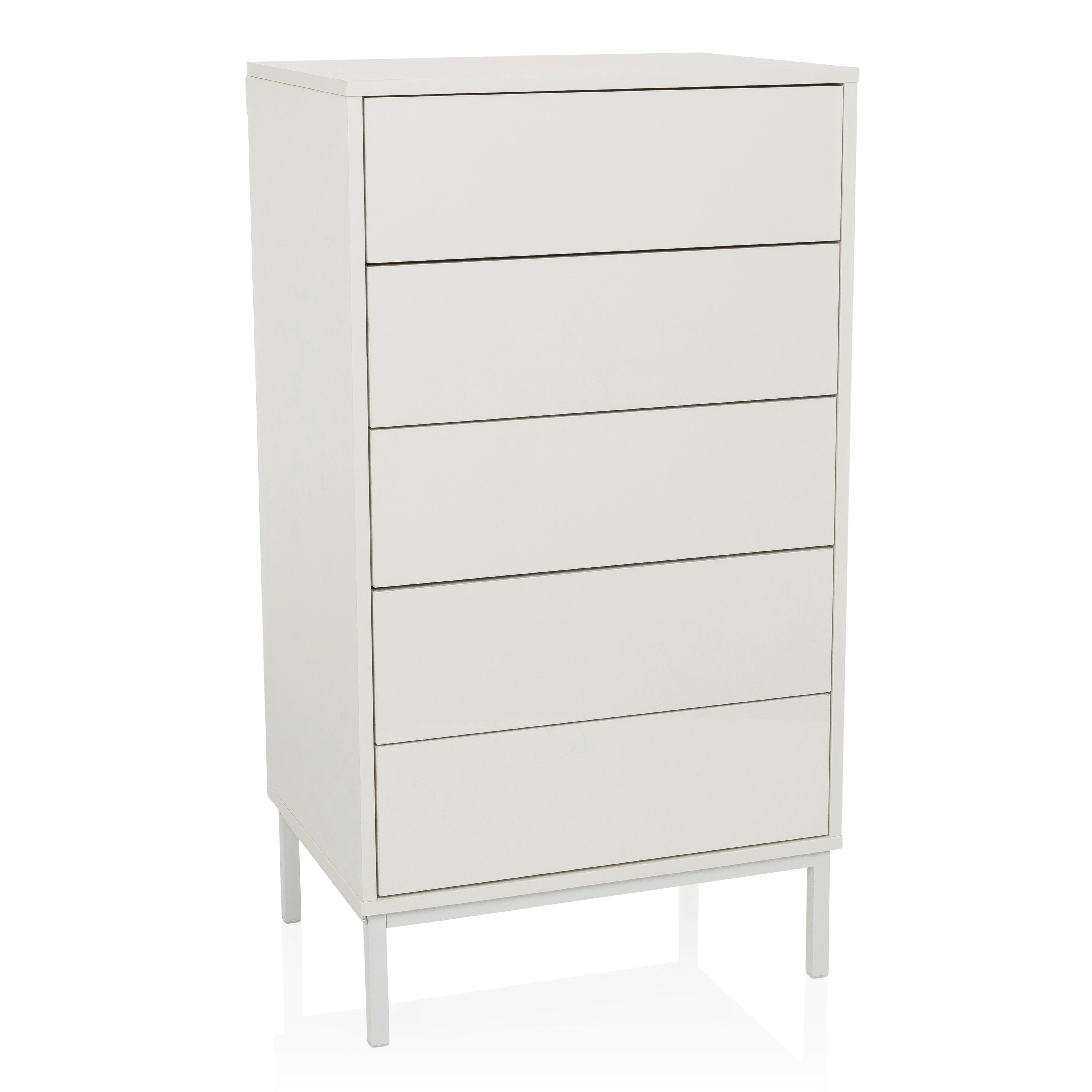 Komoda Bjordal, Bela - bela, Moderno, kovina/leseni material (55/100/40cm) - MID.YOU
