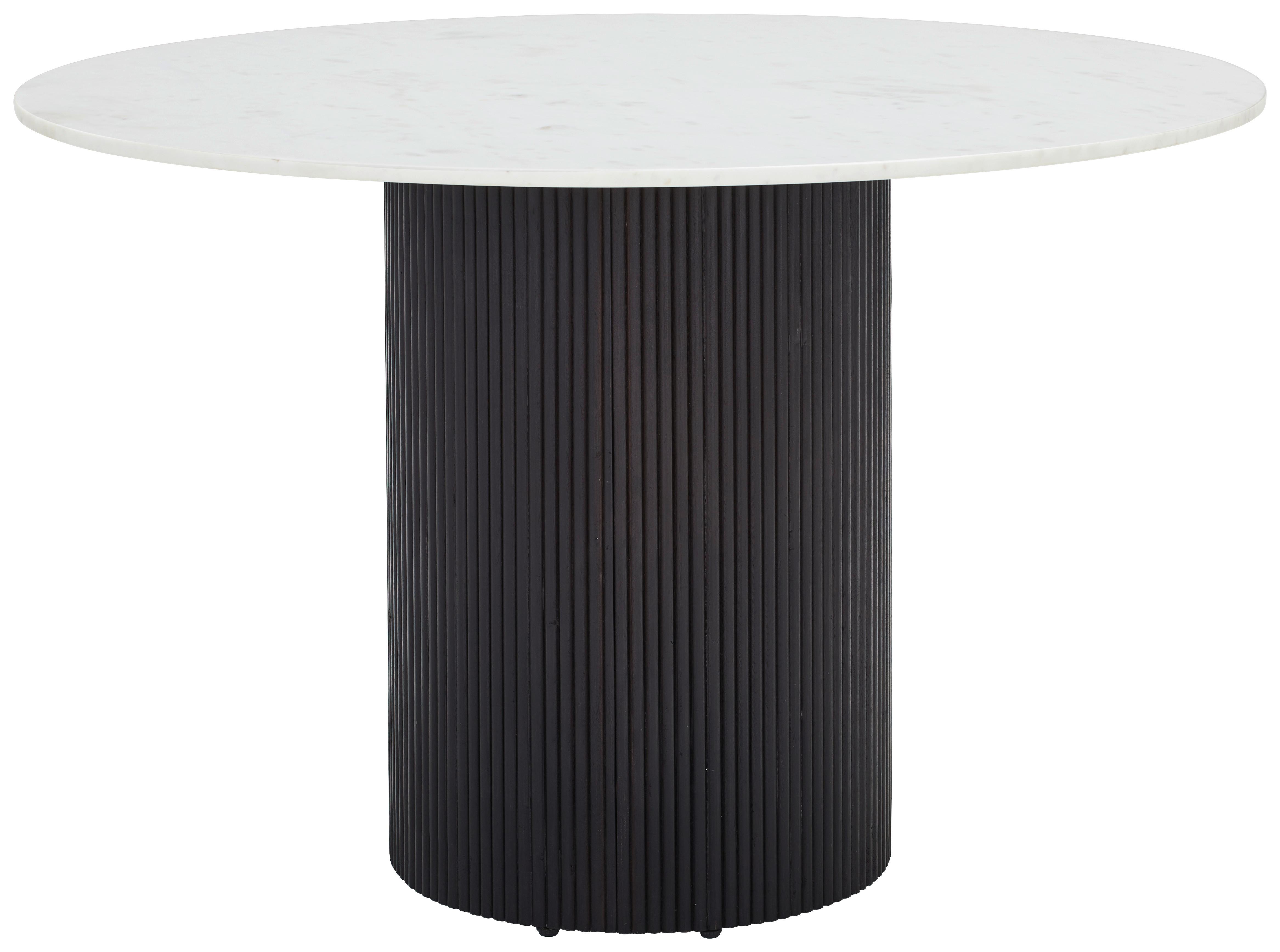 STÓŁ DO JADALNI STUTTGART M - czarny/biały, Modern, kamień/drewno (120/120/76cm) - Livetastic