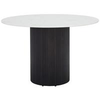 STÓŁ DO JADALNI STUTTGART M - czarny/biały, Modern, kamień/drewno (120/120/76cm) - Livetastic