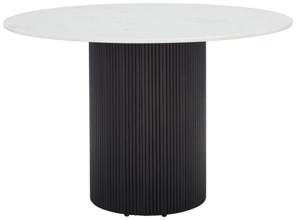 STÓŁ DO JADALNI STUTTGART M - czarny/biały, Modern, kamień/drewno (120/120/76cm) - Livetastic