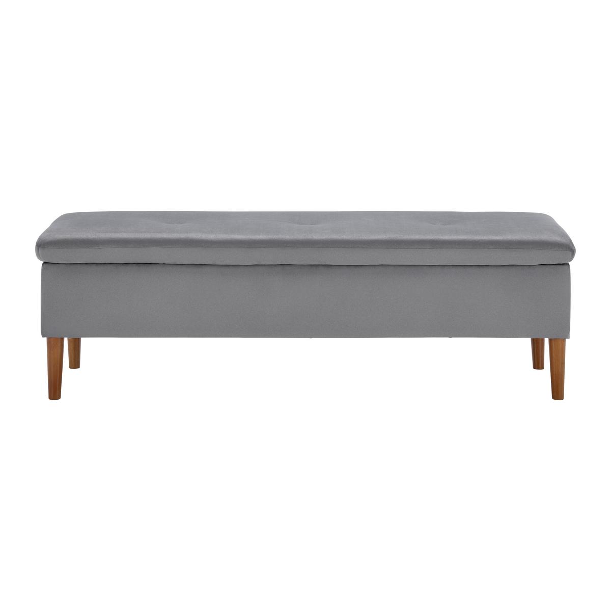 Klop Za Pred Posteljo Jessy, Siva - siva/barve bukve, Moderno, tekstil/les (150/50/55cm) - Bessagi Home