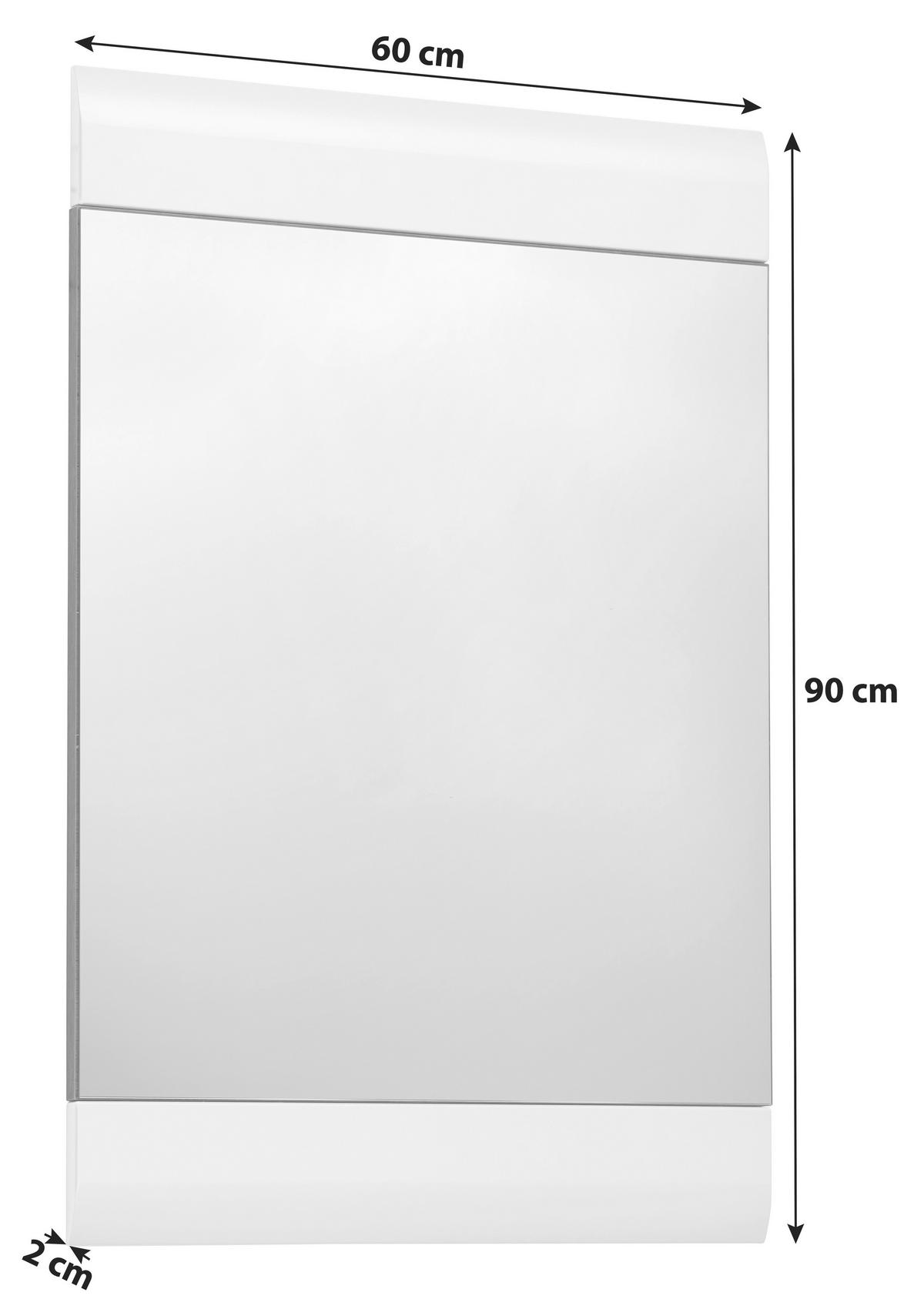 Oglindă Auris - alb, Modern (60/90/2cm) - Modern Living