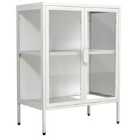 Vitrine Floka S - Weiss/Transparent, Design, Glas/Metall (60/80/35cm) - MID.YOU