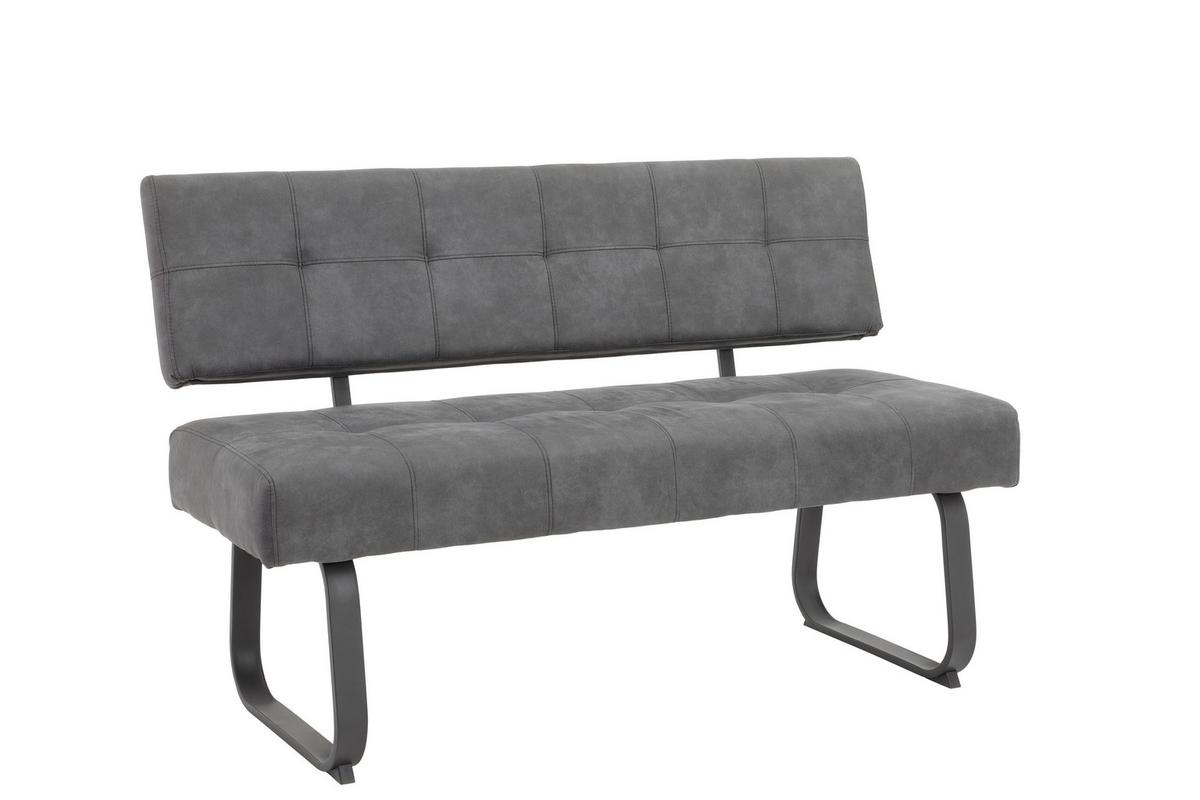 TISCHGRUPPE LUISE G - Anthrazit/Schwarz, MODERN, Holzwerkstoff/Textil (140-180/76/90cm) - MID.YOU