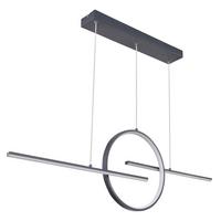 LED-Hängeleuchte 67121-50G in Graphit max. 50 Watt - Opal/Graphitfarben, Design, Kunststoff/Metall (124/10,5/150cm) - Globo