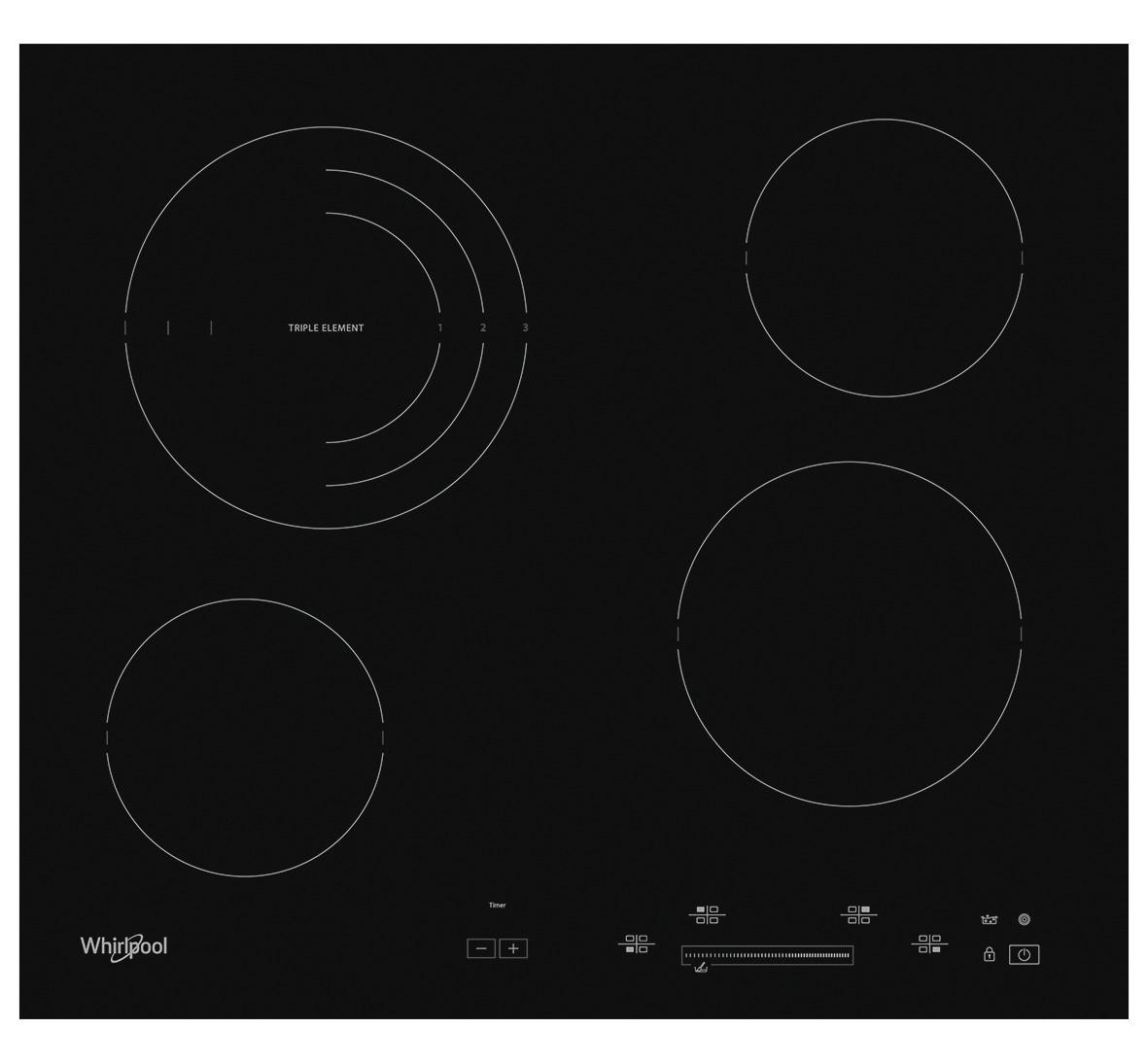 Beépíthető Kerámia Főzőlap Whirlpool - fekete, kerámia (56/46/51cm) - Whirlpool