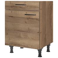 Schubkastenunterschrank Structura Eiche dunkel - Eiche dunkel/Schwarz, MODERN, Holzwerkstoff/Metall (60/87/56cm) - Nobilia